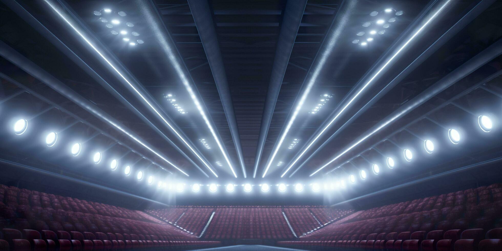 le Football stade à nuit. génératif ai photo