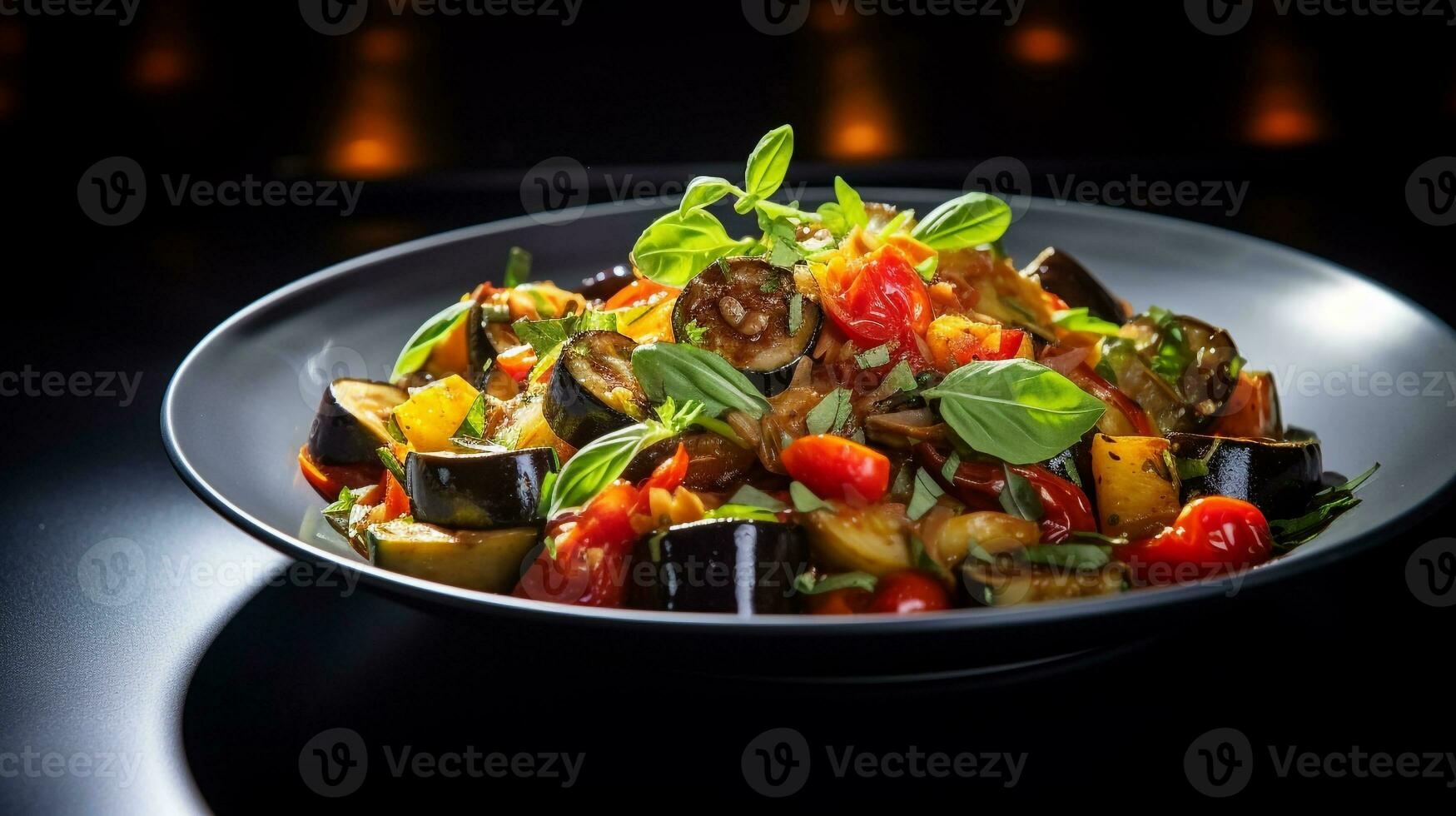 photo de Ratatouille comme une plat dans une haut de gamme restaurant. génératif ai