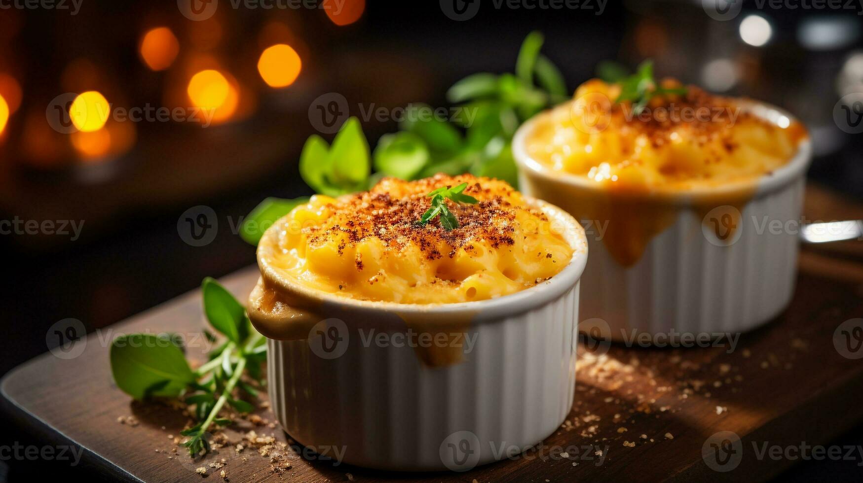 photo de gourmet macaroni et fromage comme une plat dans une haut de gamme restaurant. génératif ai