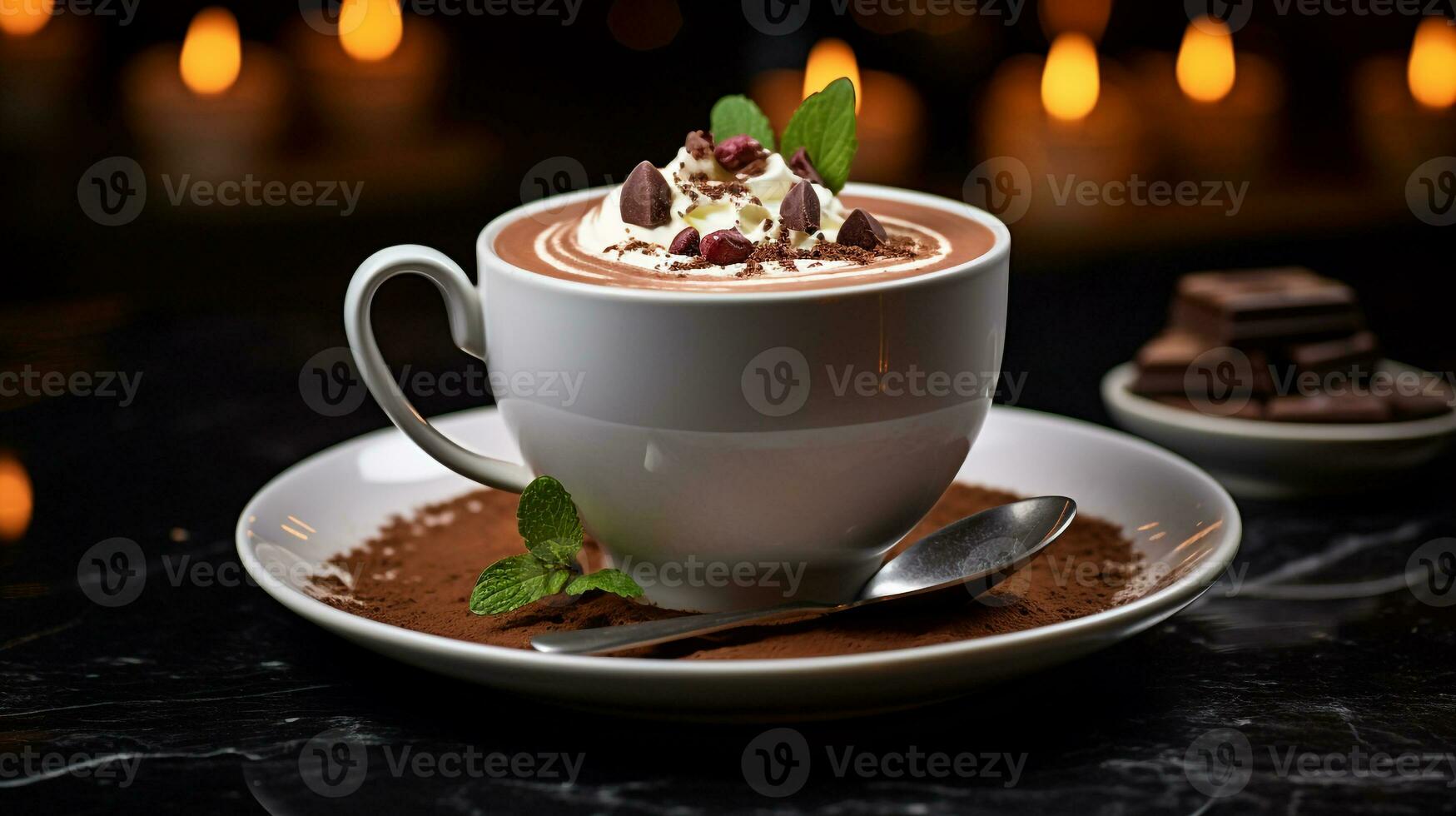 photo de chaud Chocolat comme une plat dans une haut de gamme restaurant. génératif ai