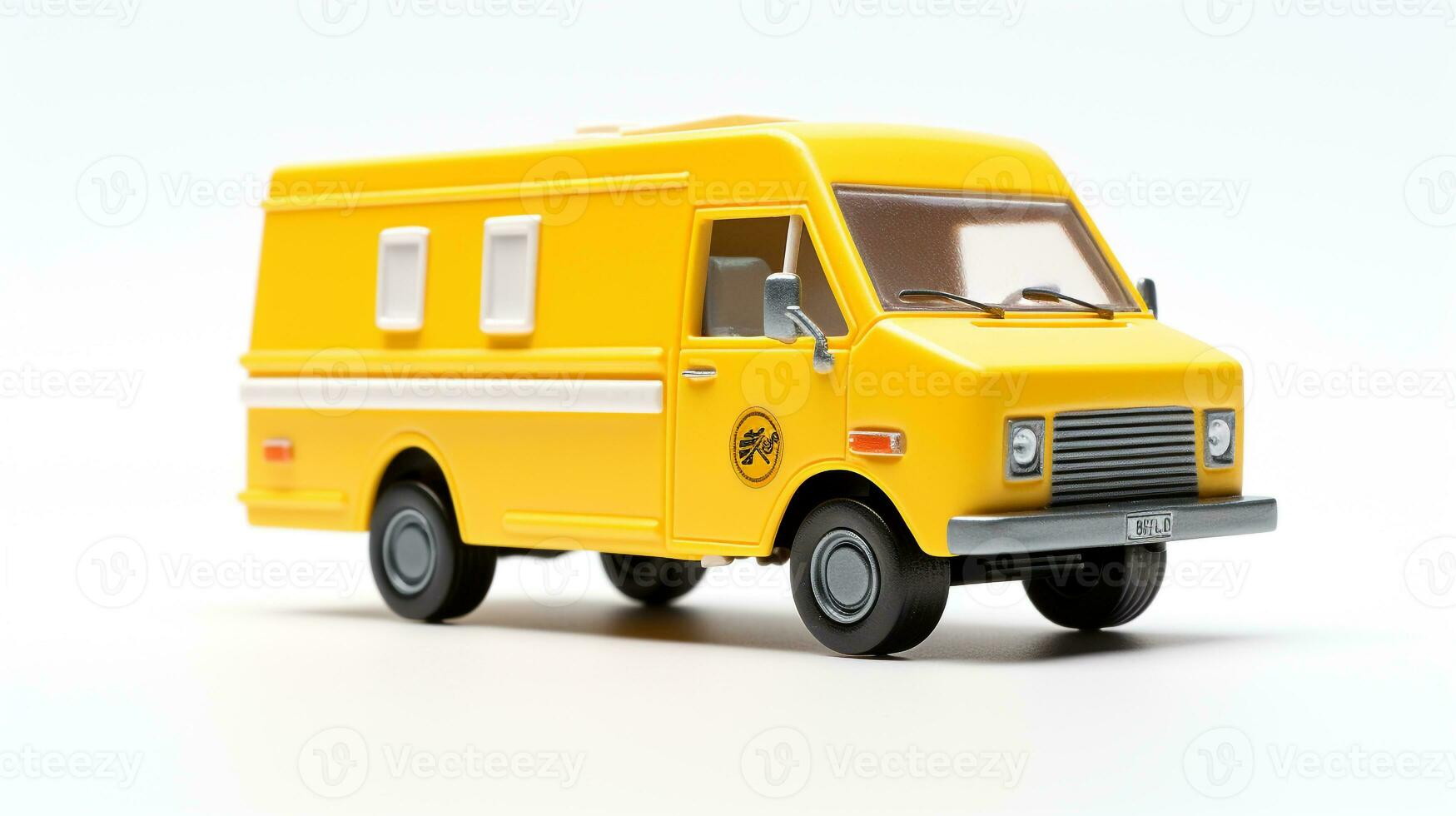 affichage une 3d miniature postal van. génératif ai photo