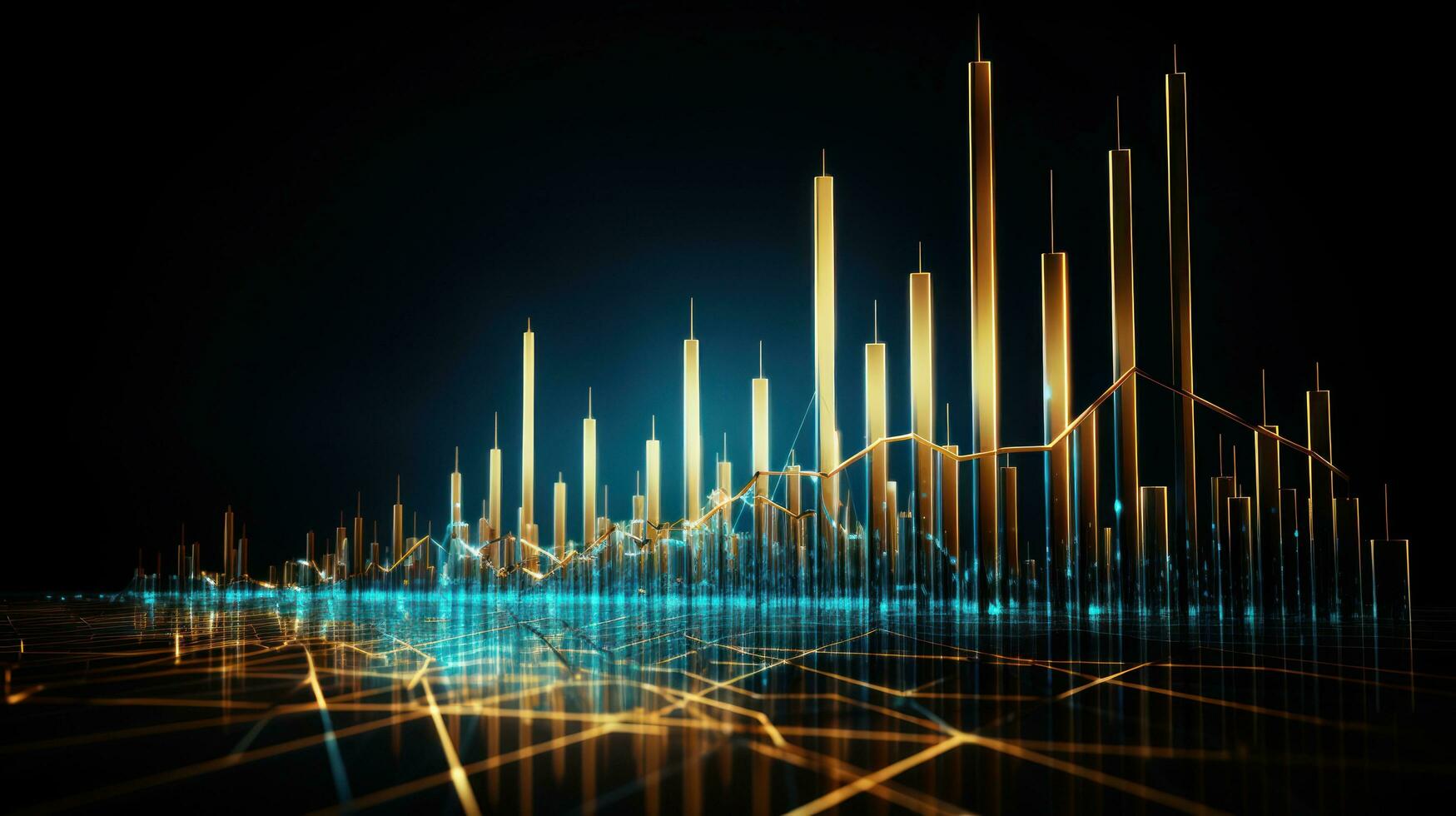 financier croissance graphique montrant ascendant tendance dans bénéfices photo