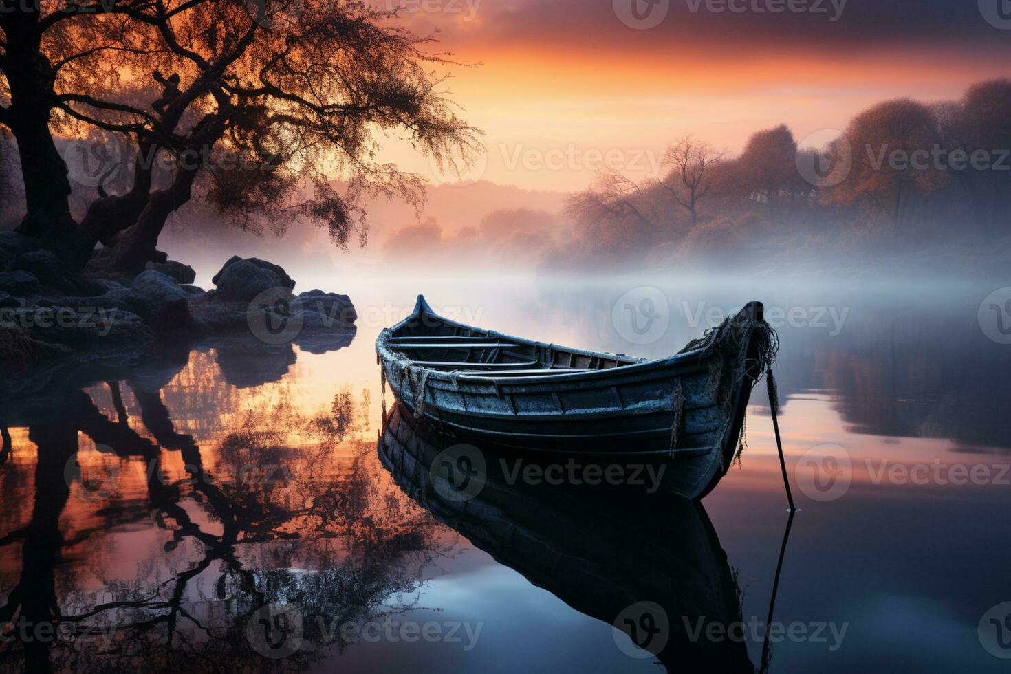 rivières mystique charme captivant photo voilé dans éthéré brouillard ai généré