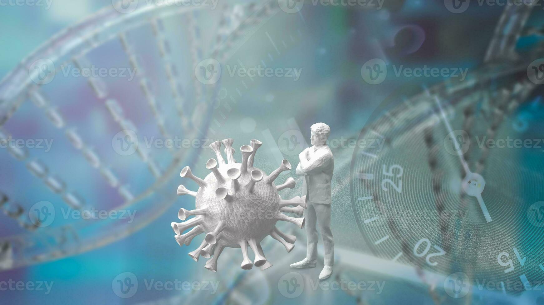 le homme et virus pour longue convoitise ou médical concept 3d le rendu photo