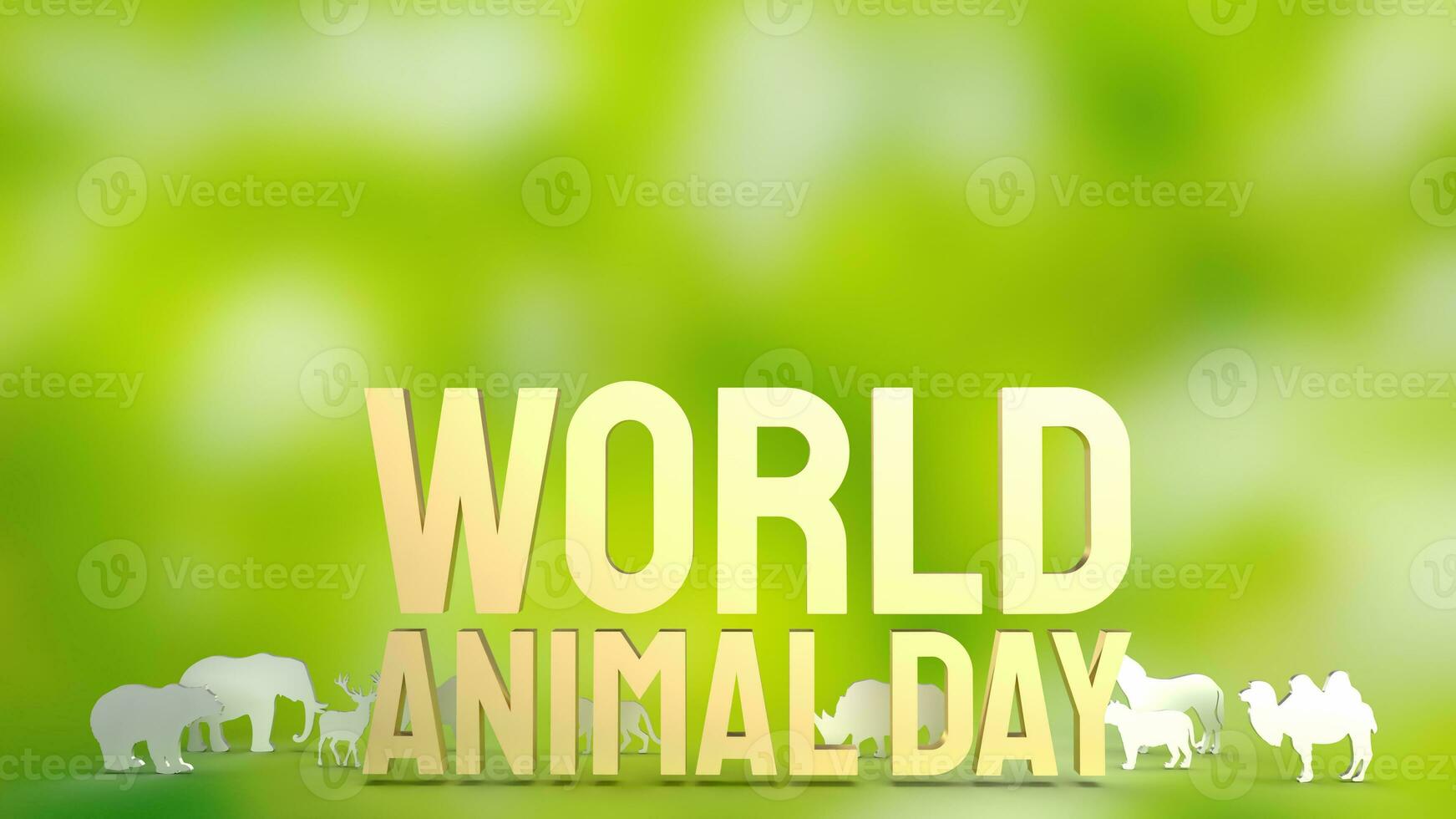 le animal assiette et texte pour monde animal journée concept 3d le rendu photo