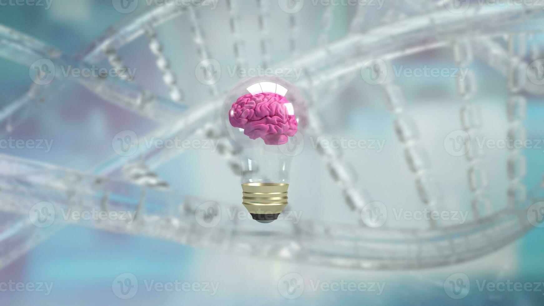 le cerveau dans lumière ampoule pour Créatif ou sci concept 3d le rendu photo
