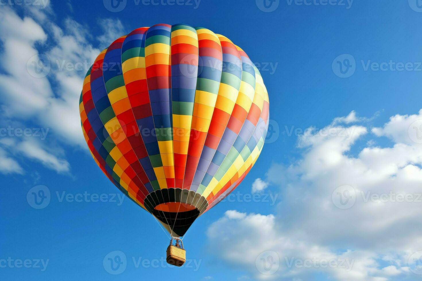 air ballon en volant bleu ciel. produire ai photo