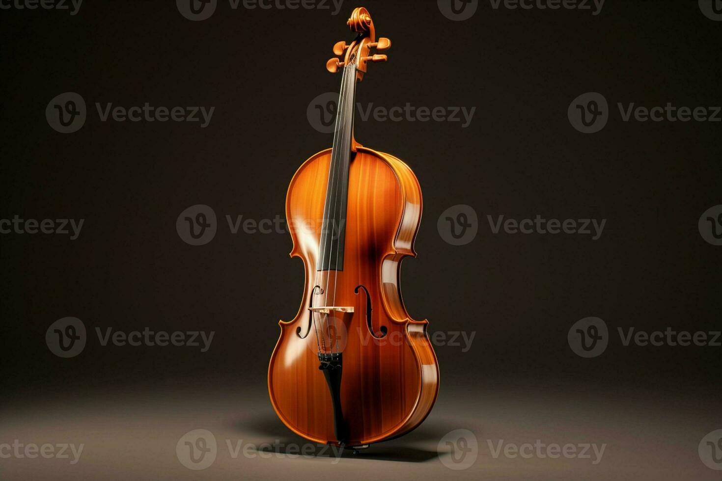 3d rendre de classique violon sur foncé Contexte. 3d illustration. ai généré pro photo