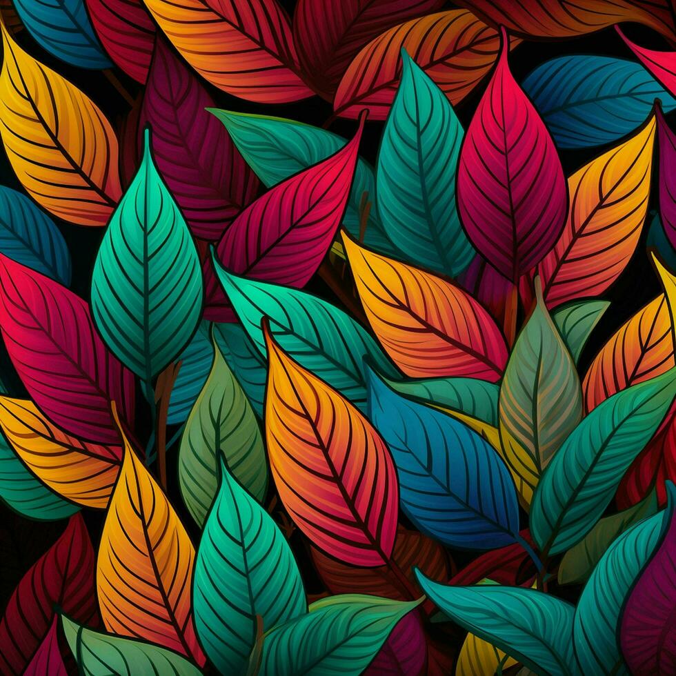 coloré tropical feuilles Contexte conception. ai généré gratuit photo