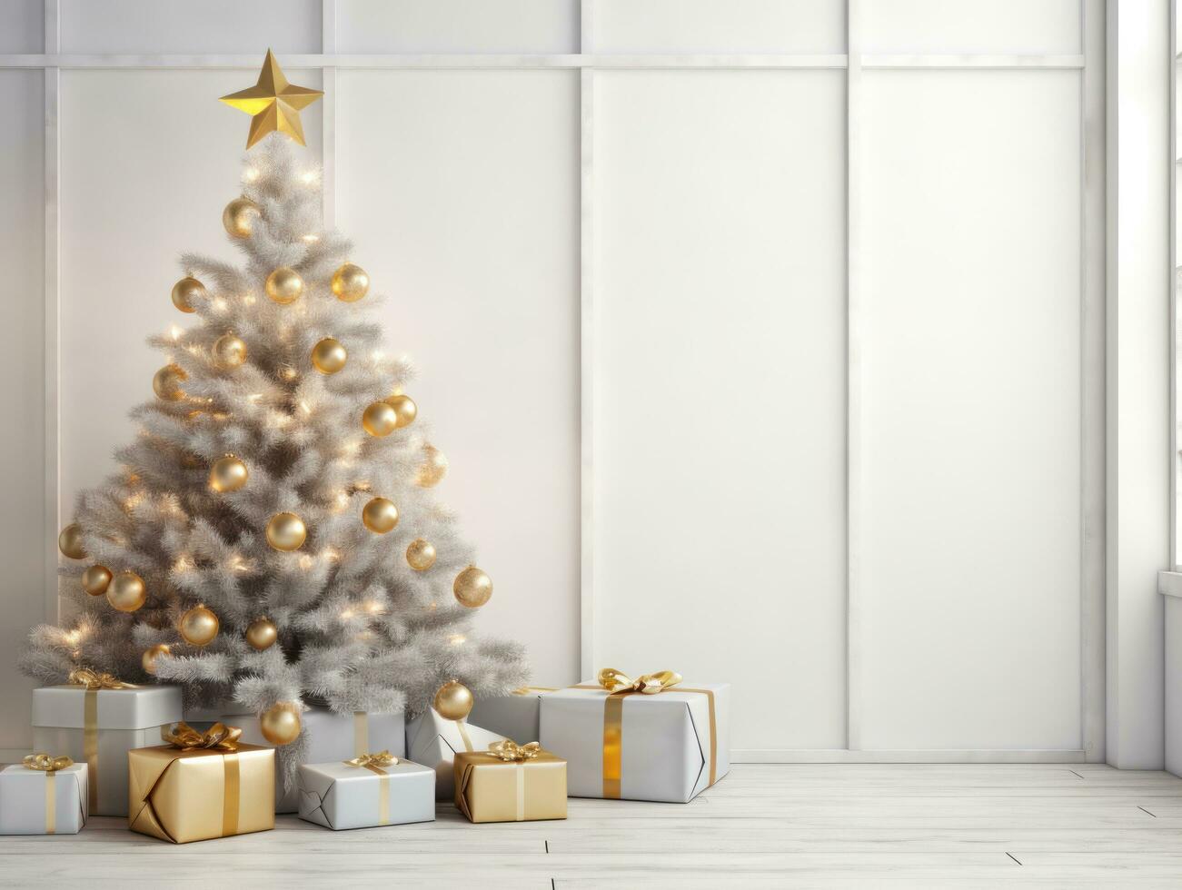 blanc pièce avec Noël décoration photo