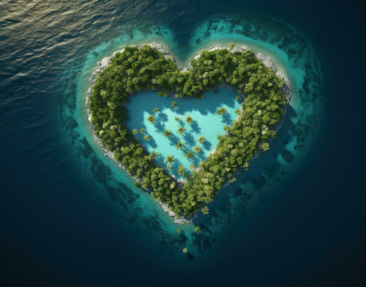 île en forme de coeur photo