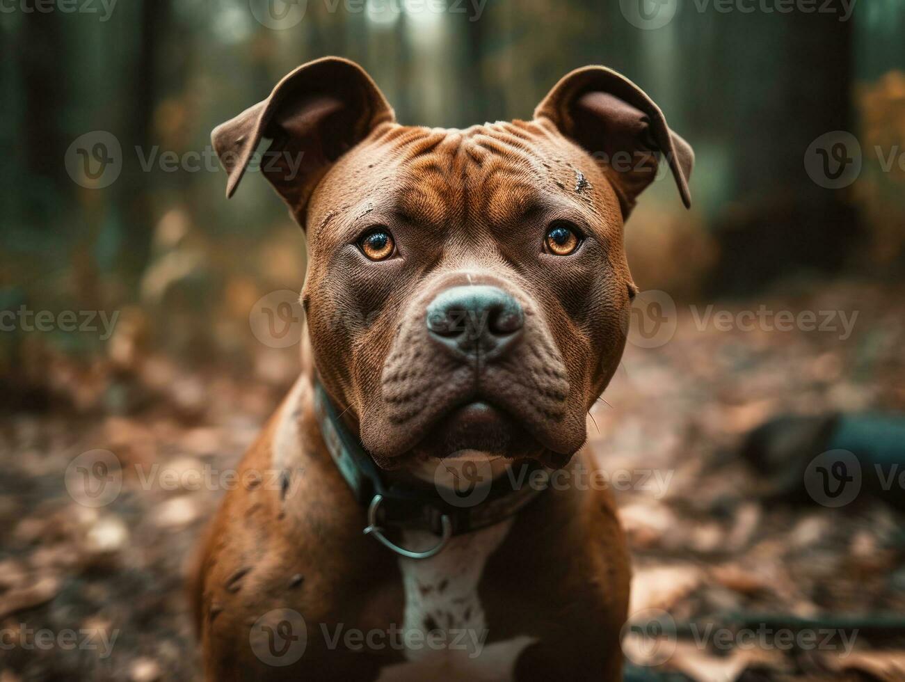 américain fosse taureau terrier chien établi avec génératif ai La technologie photo