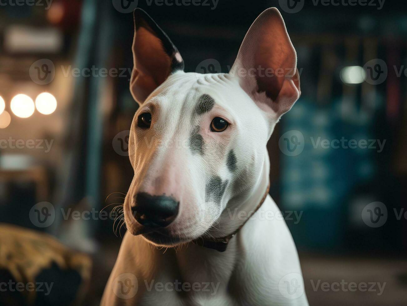 taureau terrier chien établi avec génératif ai La technologie photo