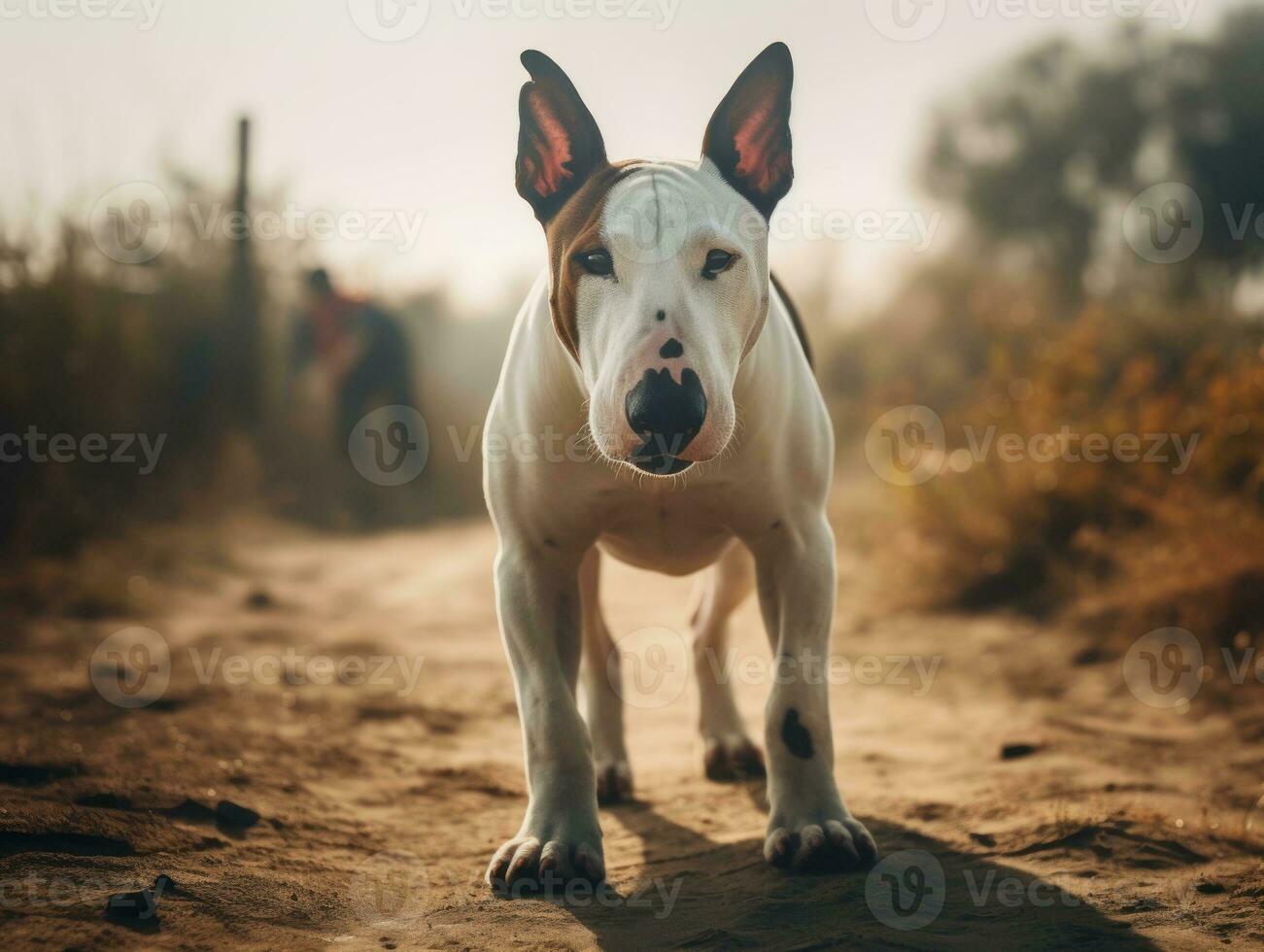 taureau terrier chien établi avec génératif ai La technologie photo