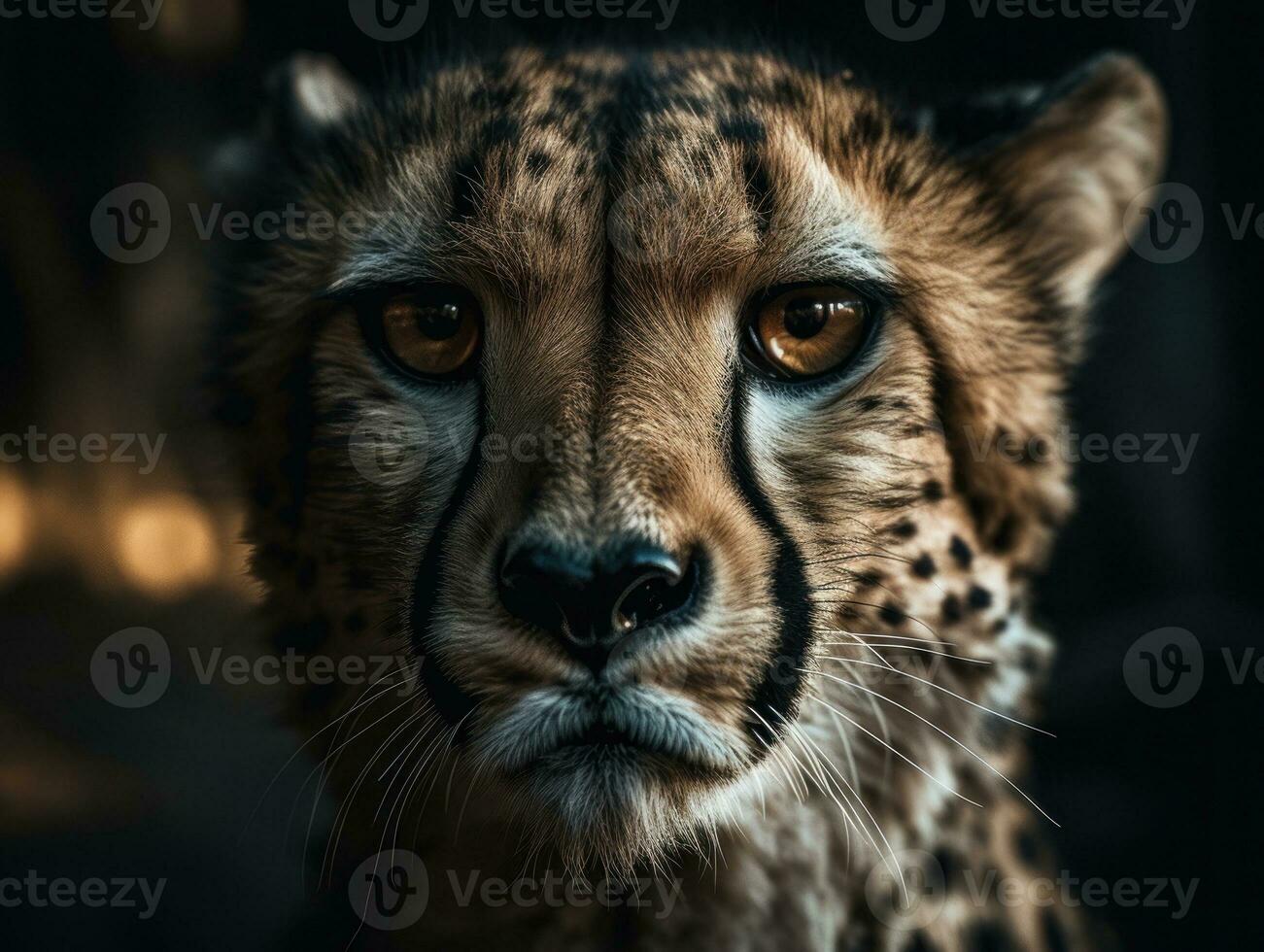 guépard portrait proche en haut établi avec génératif ai La technologie photo