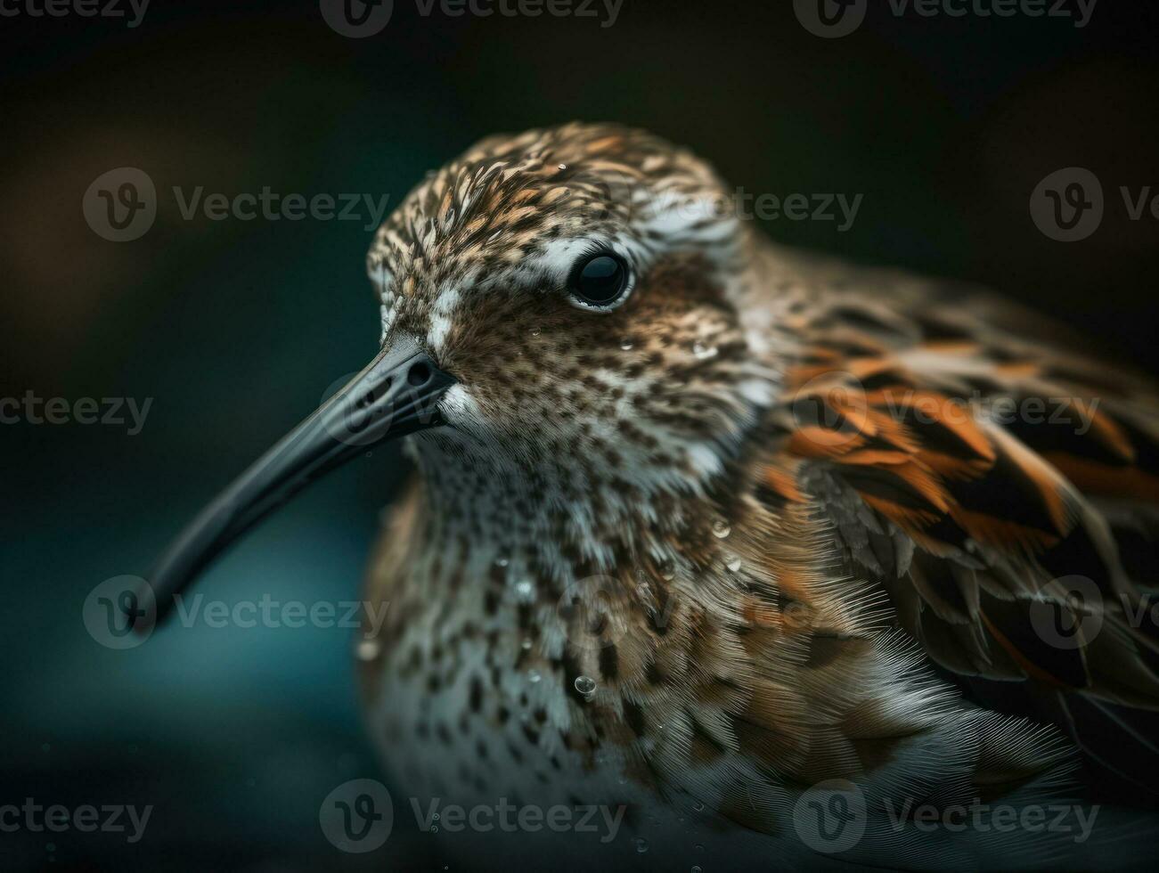 Dunlin oiseau portrait établi avec génératif ai La technologie photo