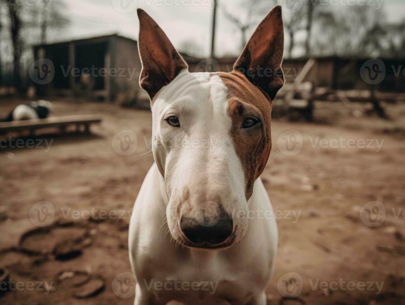 taureau terrier chien établi avec génératif ai La technologie photo