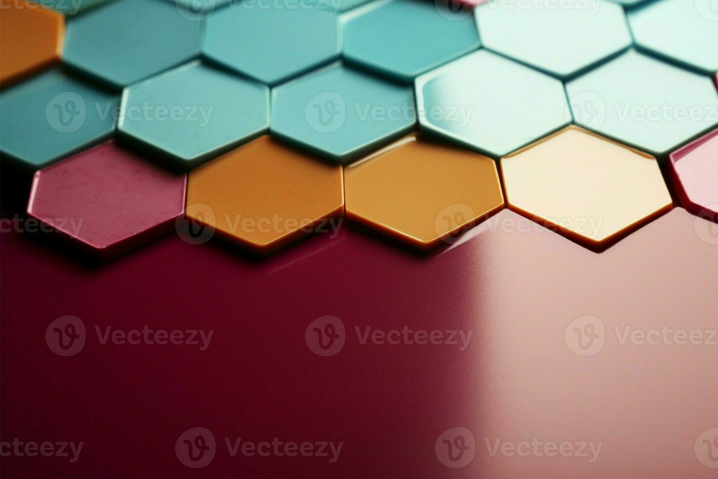 pastel teinté hexagones composer une minimaliste, coloré Contexte avec bannière utilitaire ai généré photo