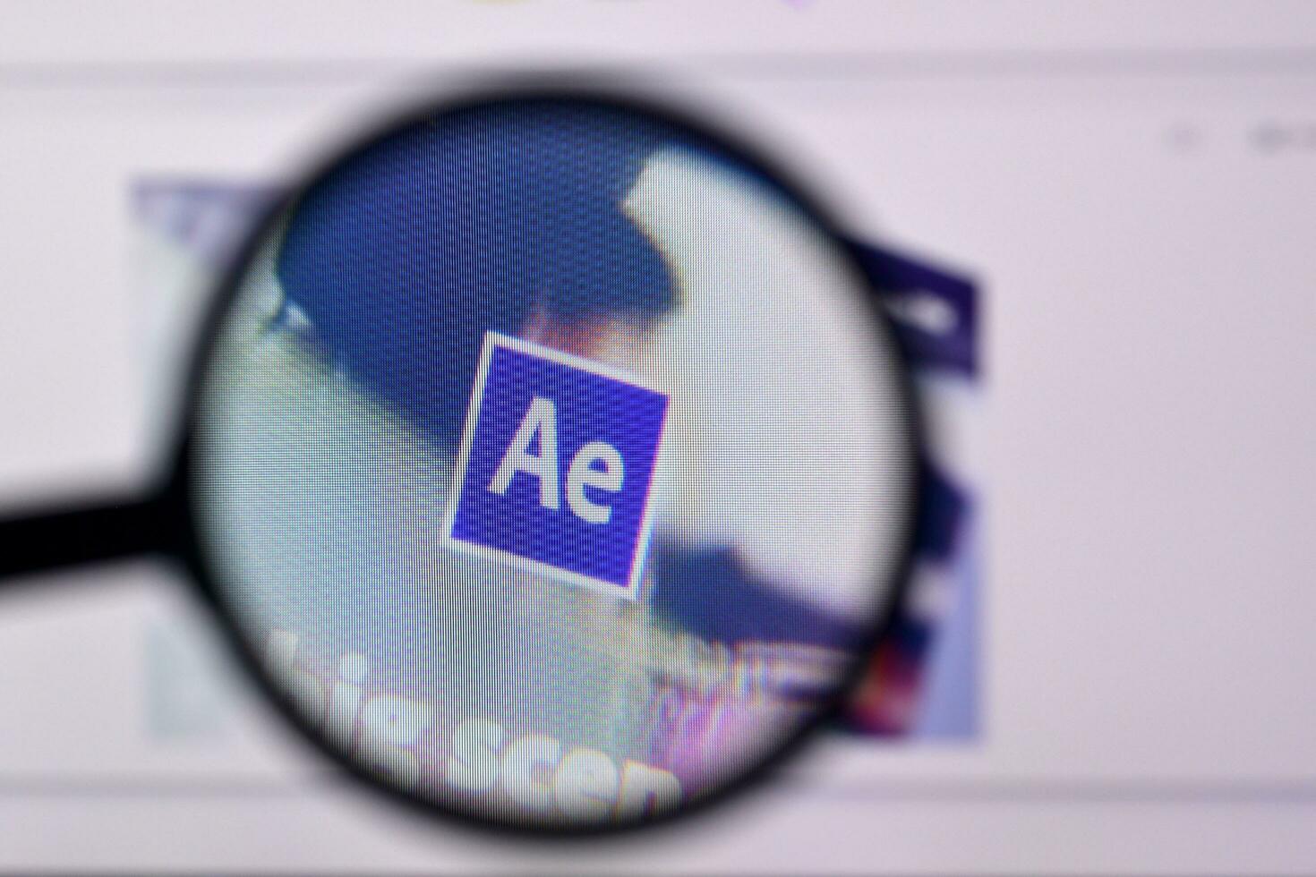 la toile page de adobe après effets produit sur officiel site Internet sur le afficher de PC photo