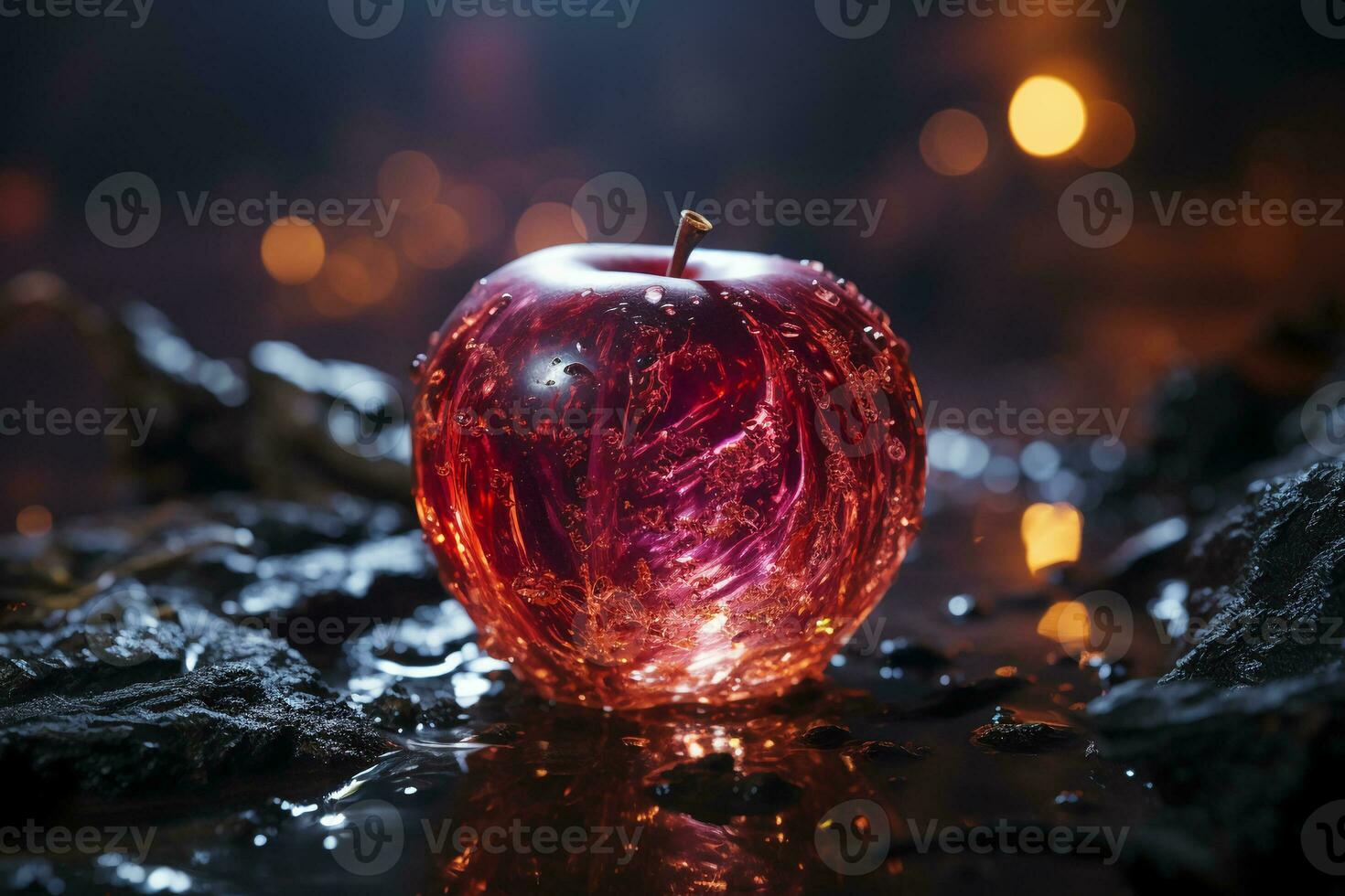 une rouge Pomme avec une lisse surface et un attrayant arôme. ai génératif photo