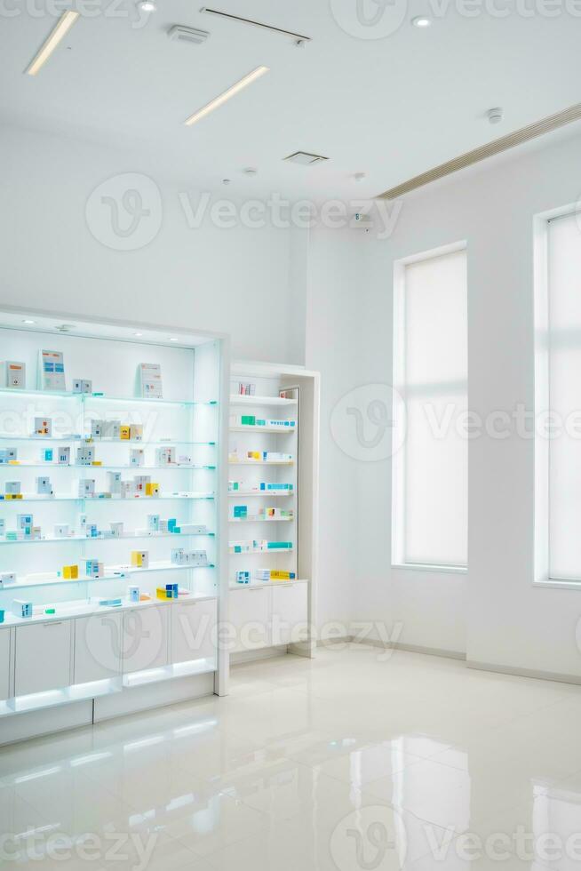 compteur boutique table pharmacie Contexte étagère drogue médical magasin pharmacie photo