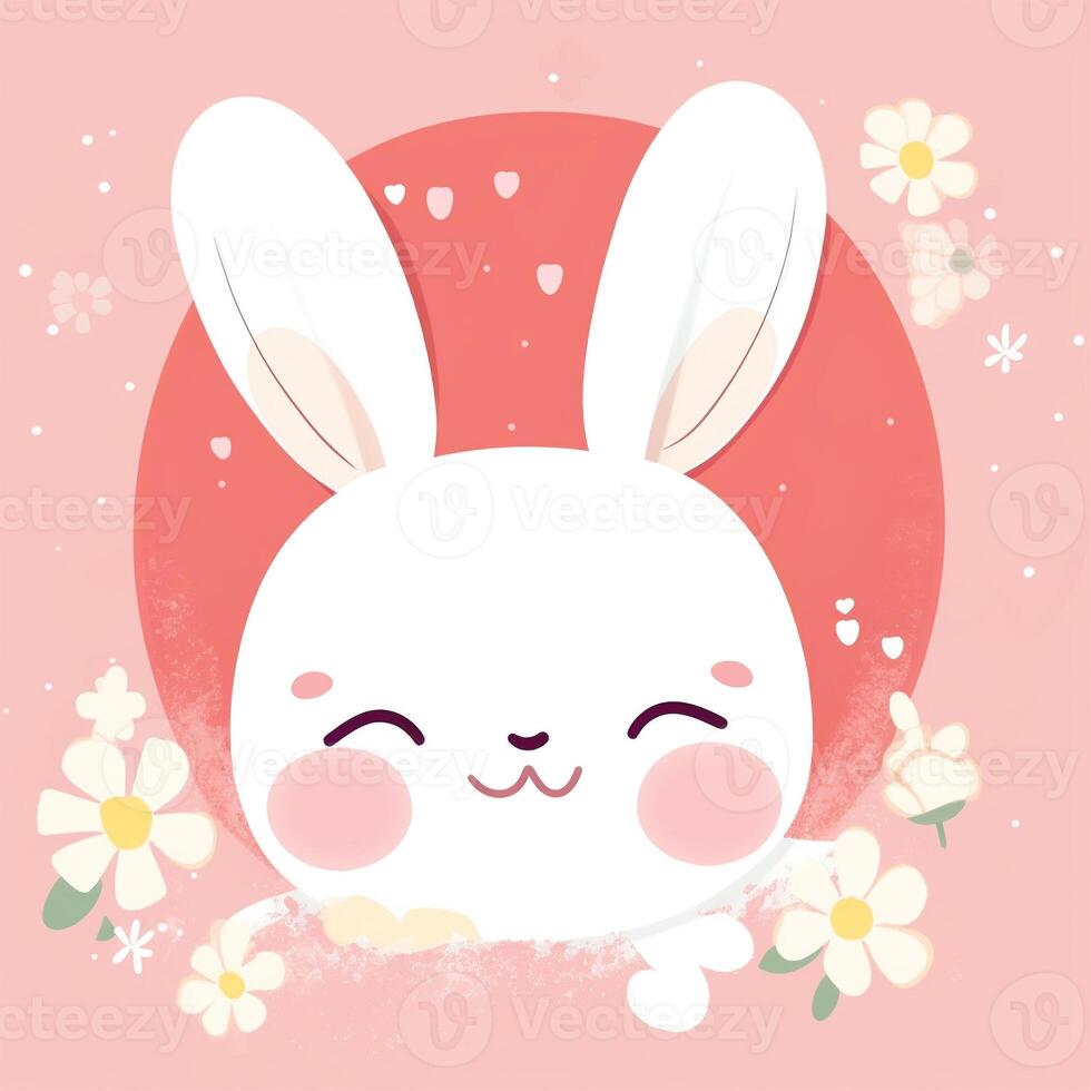 souriant lapin tête illustration photo