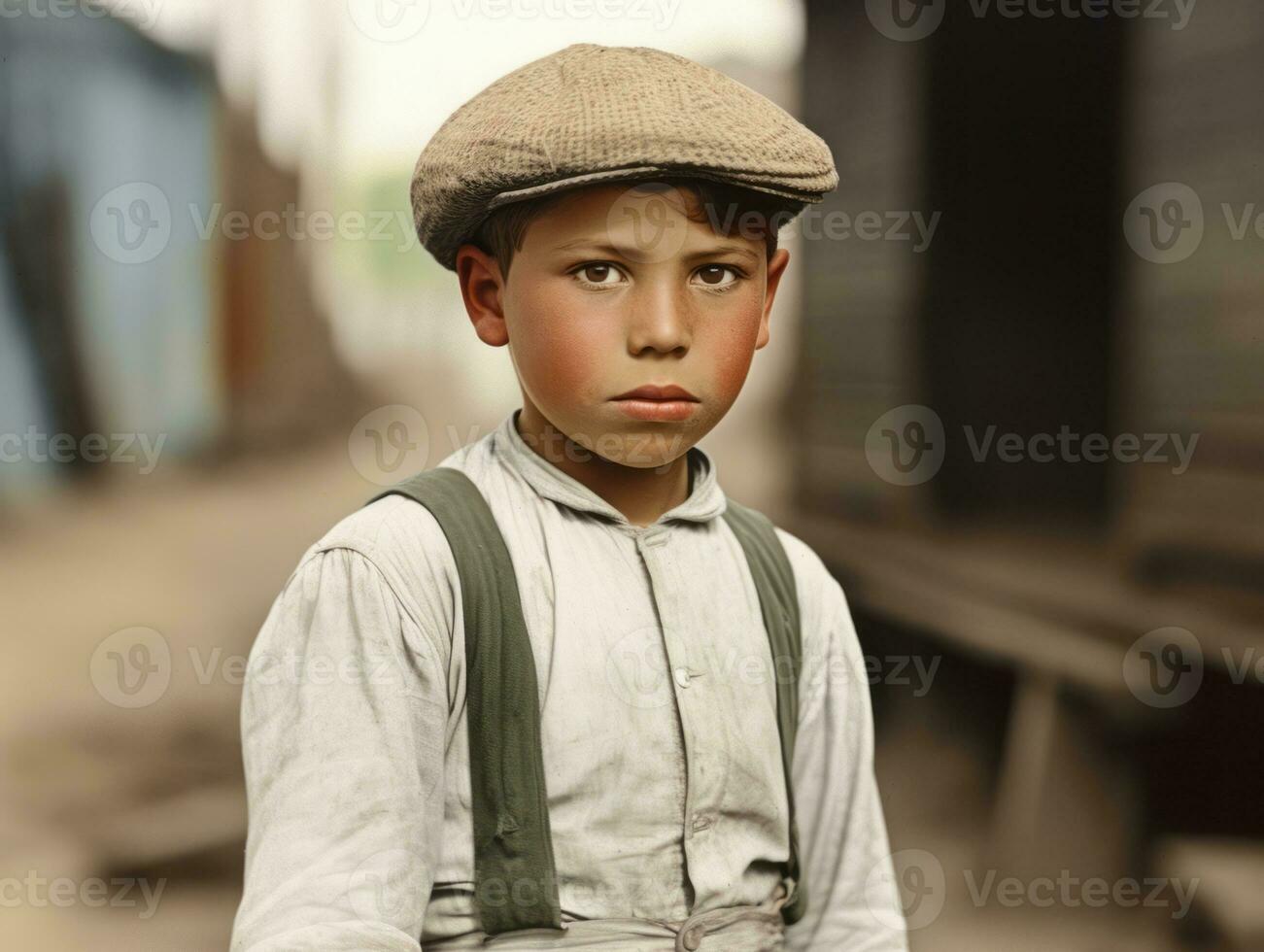 un coloré vieux photographier de une femme de le de bonne heure années 1900 ai génératif photo