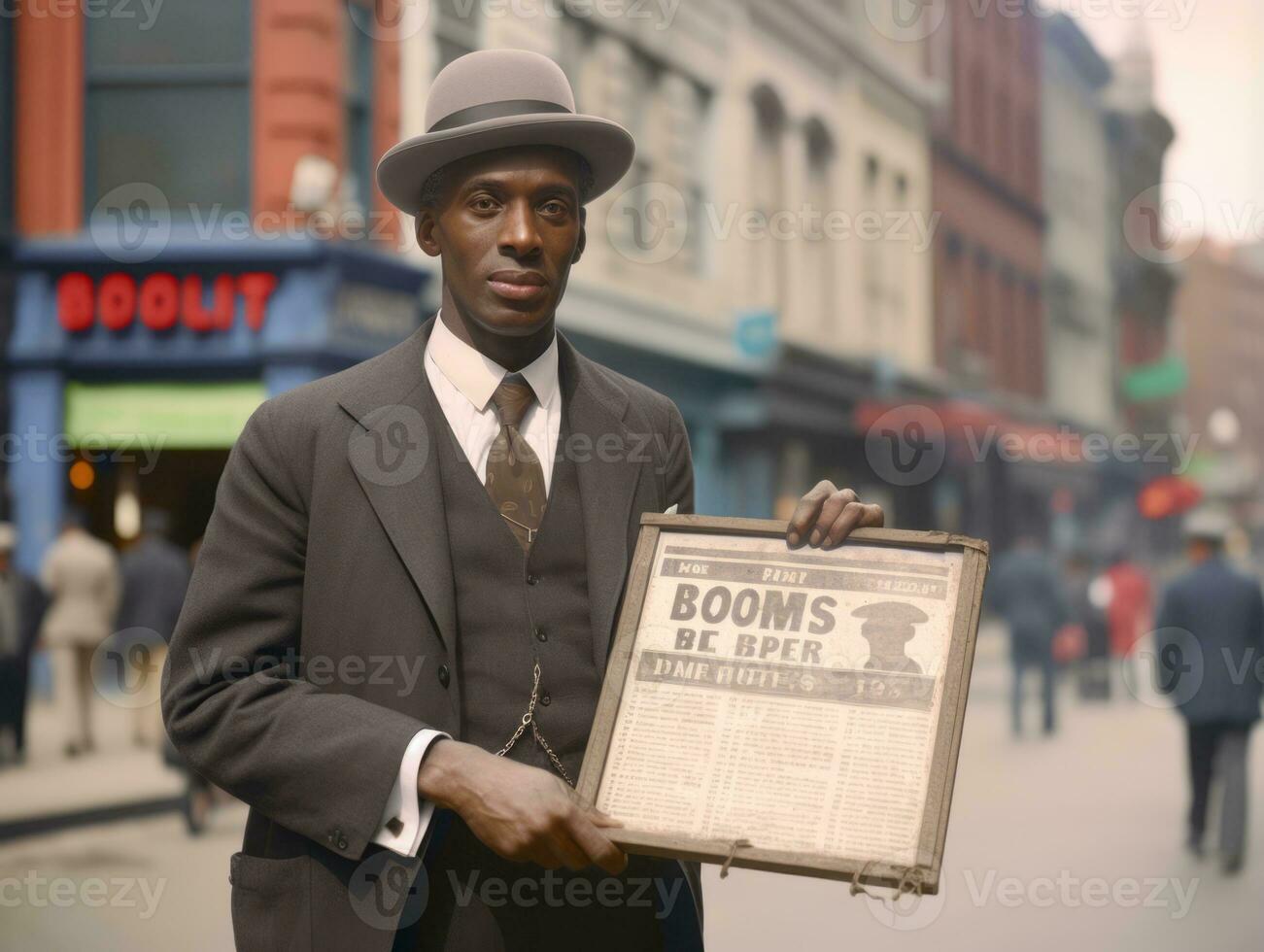 historique coloré photo de une homme de premier plan une manifestation ai génératif