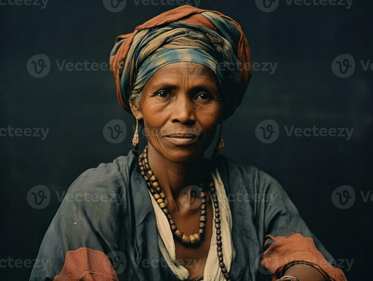 vieux coloré photographier de une brésilien femme de le de bonne heure années 1900 ai génératif photo