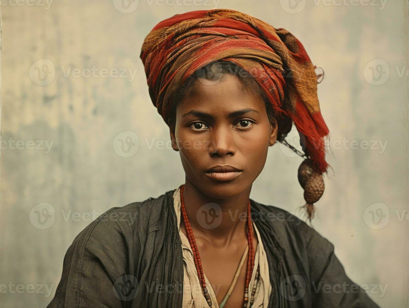 vieux coloré photographier de une brésilien femme de le de bonne heure années 1900 ai génératif photo