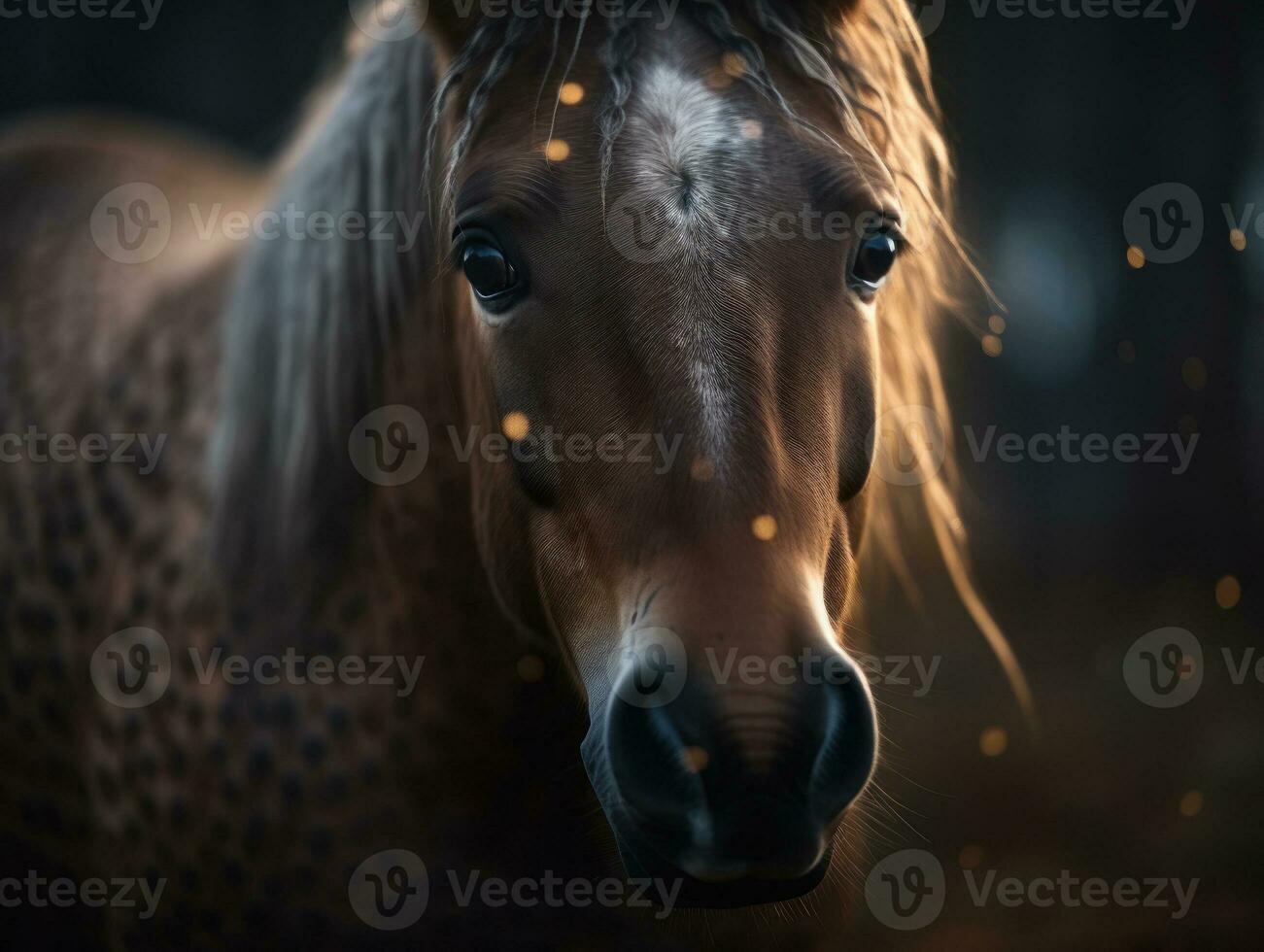 poney portrait établi avec génératif ai La technologie photo