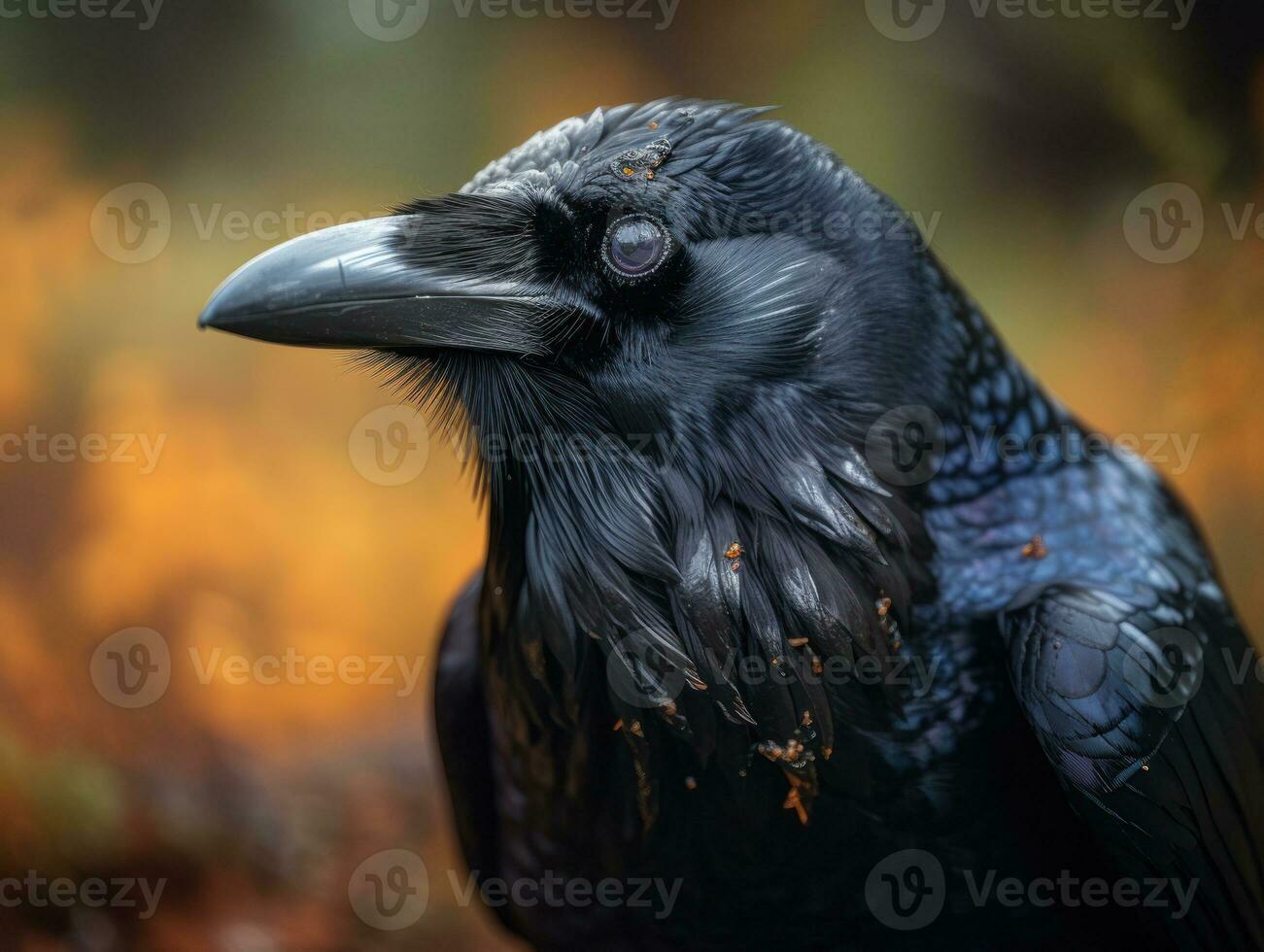 corbeau oiseau portrait établi avec génératif ai La technologie photo