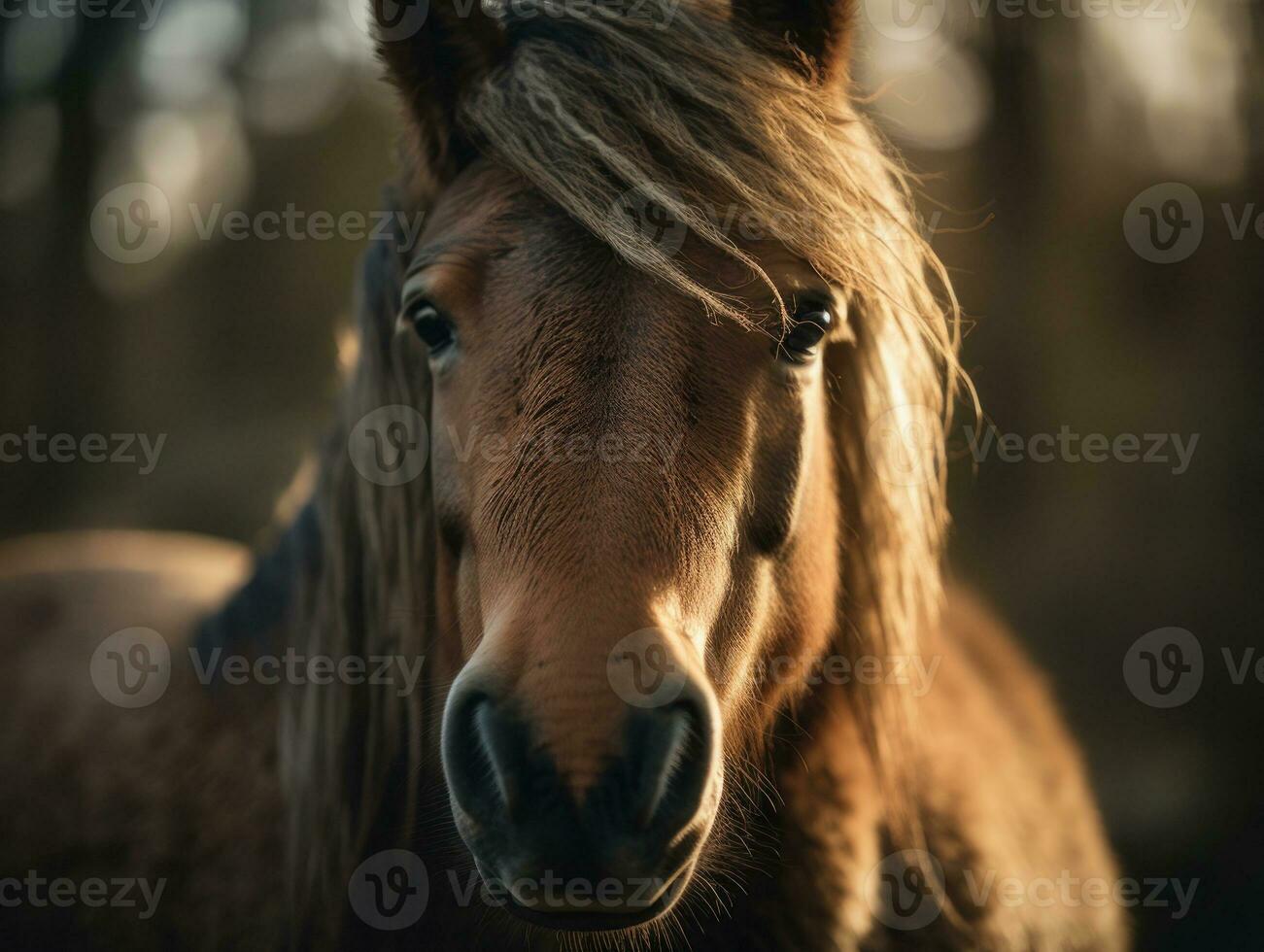 poney portrait établi avec génératif ai La technologie photo