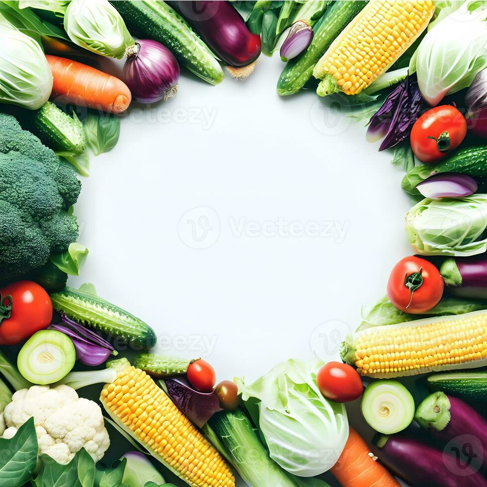 vibrant Contexte avec Frais et coloré des légumes ai génératif photo