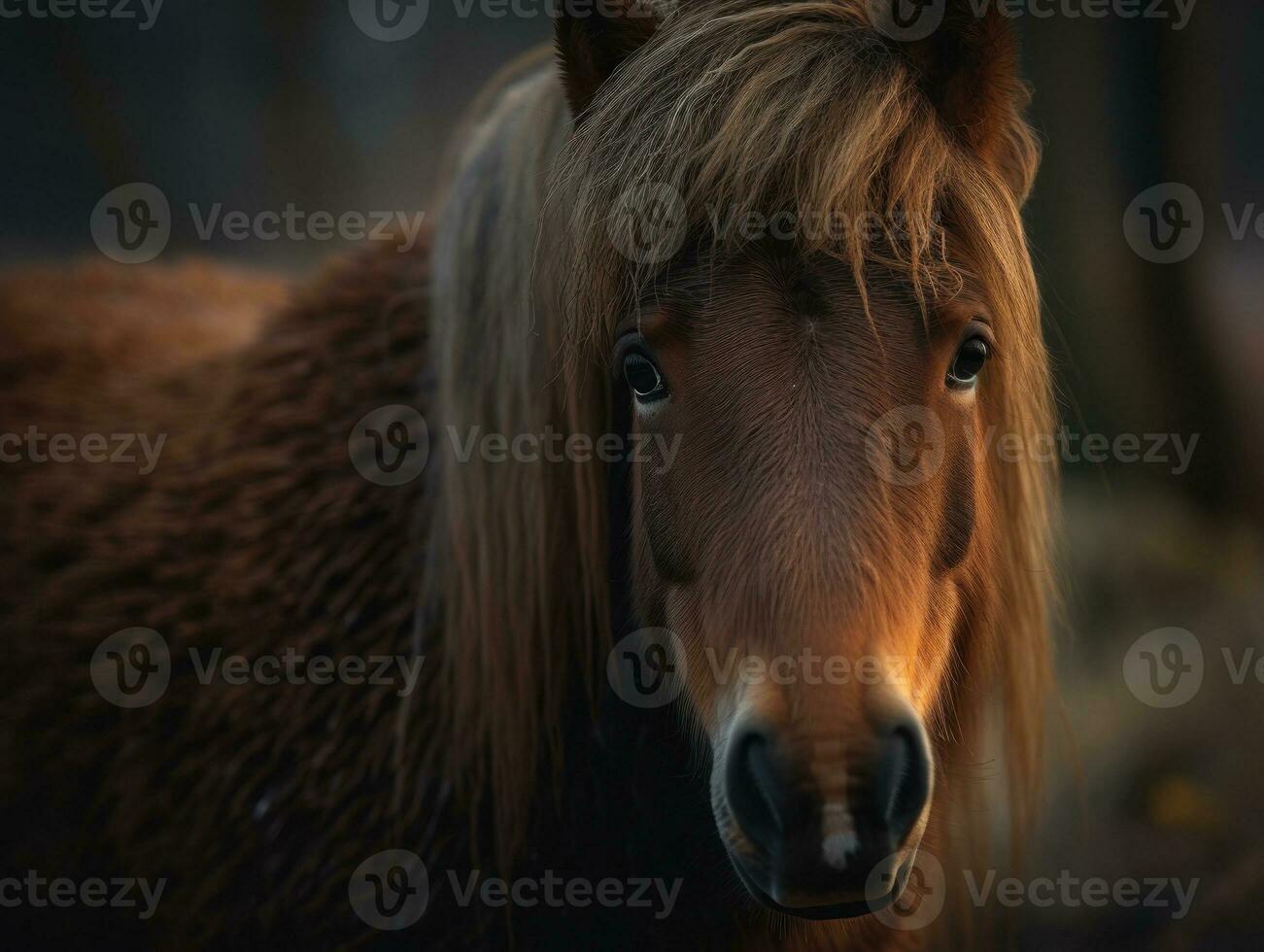 poney portrait établi avec génératif ai La technologie photo