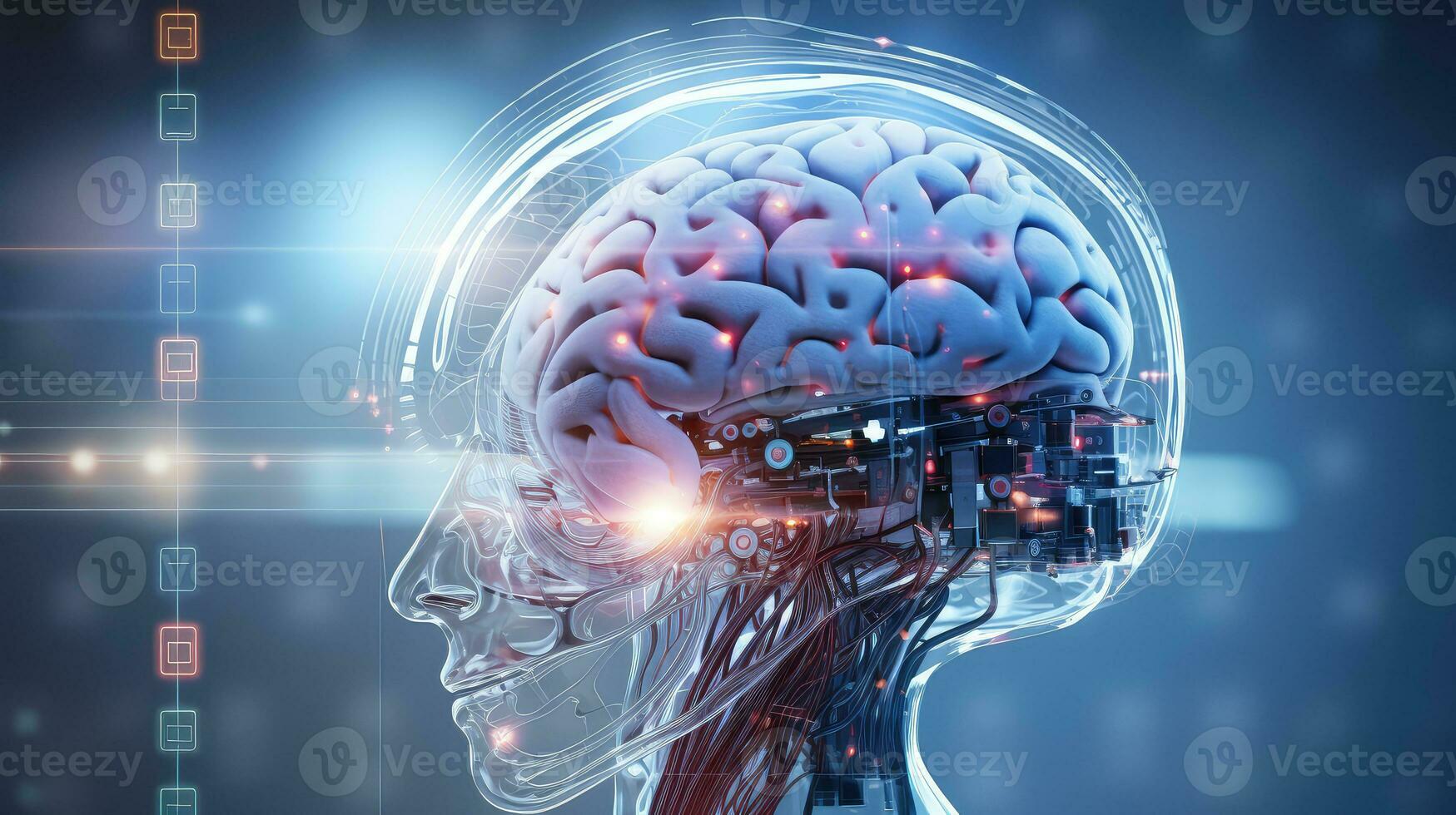 science artificiel cerveau implant ai généré photo