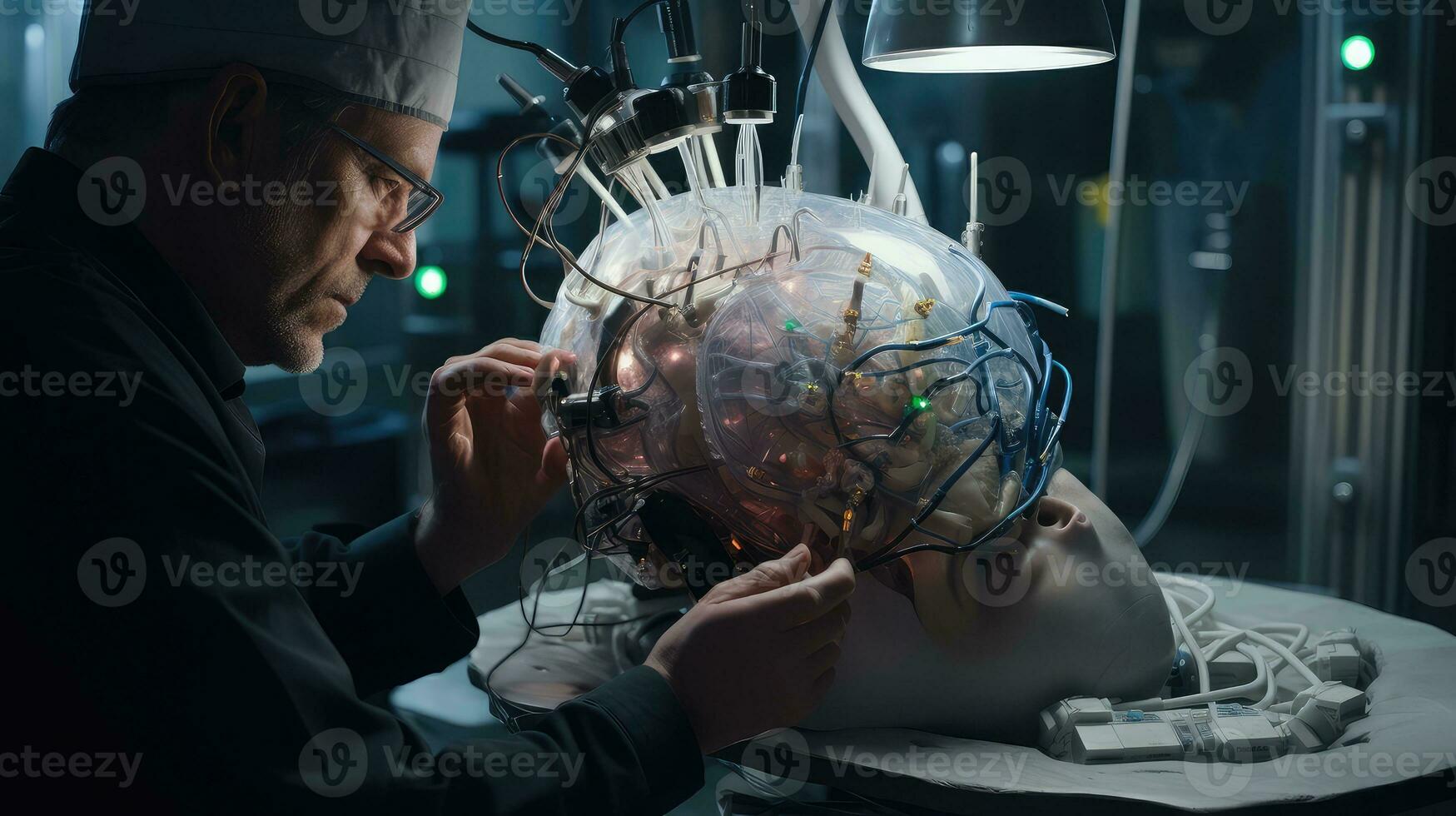 La technologie artificiel cerveau implant ai généré photo