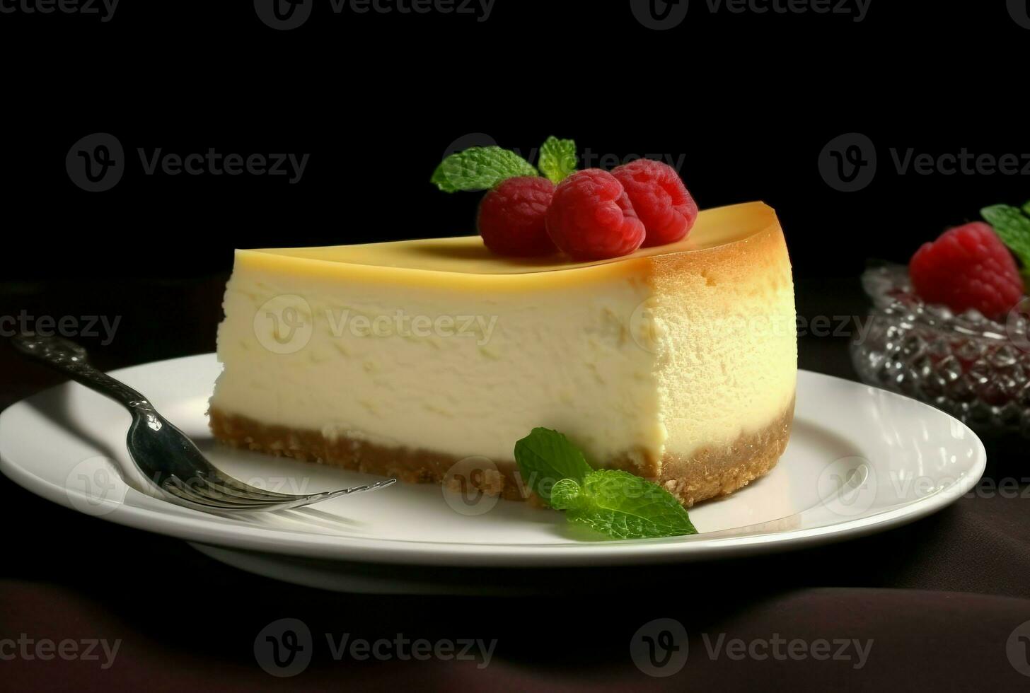 cheesecake dessert plaque. produire ai photo