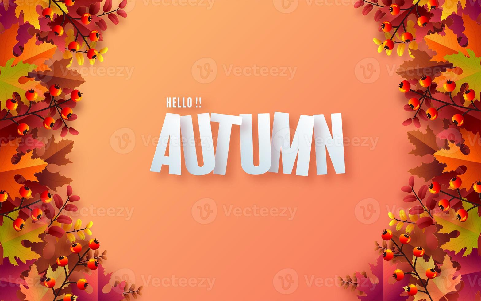 fond saisonnier de vacances d'automne avec des feuilles d'automne colorées photo