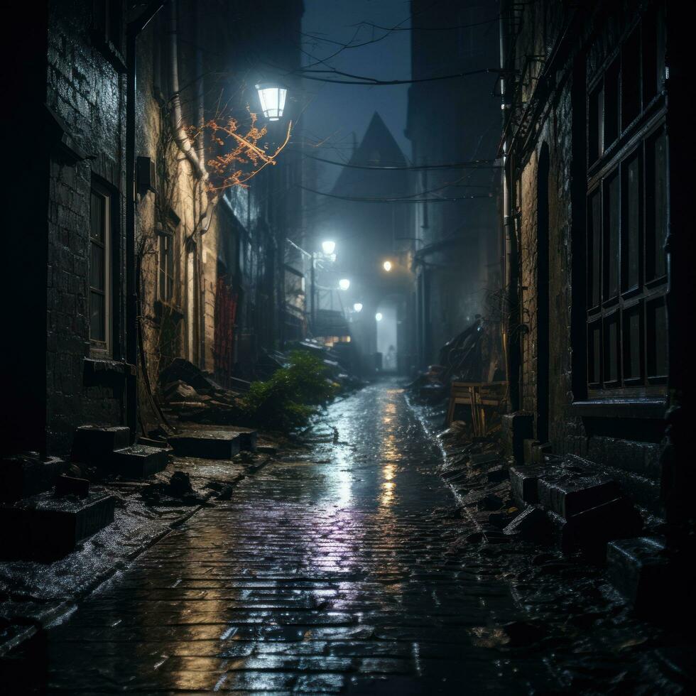 lunatique, atmosphérique ruelles et ruelles à nuit photo