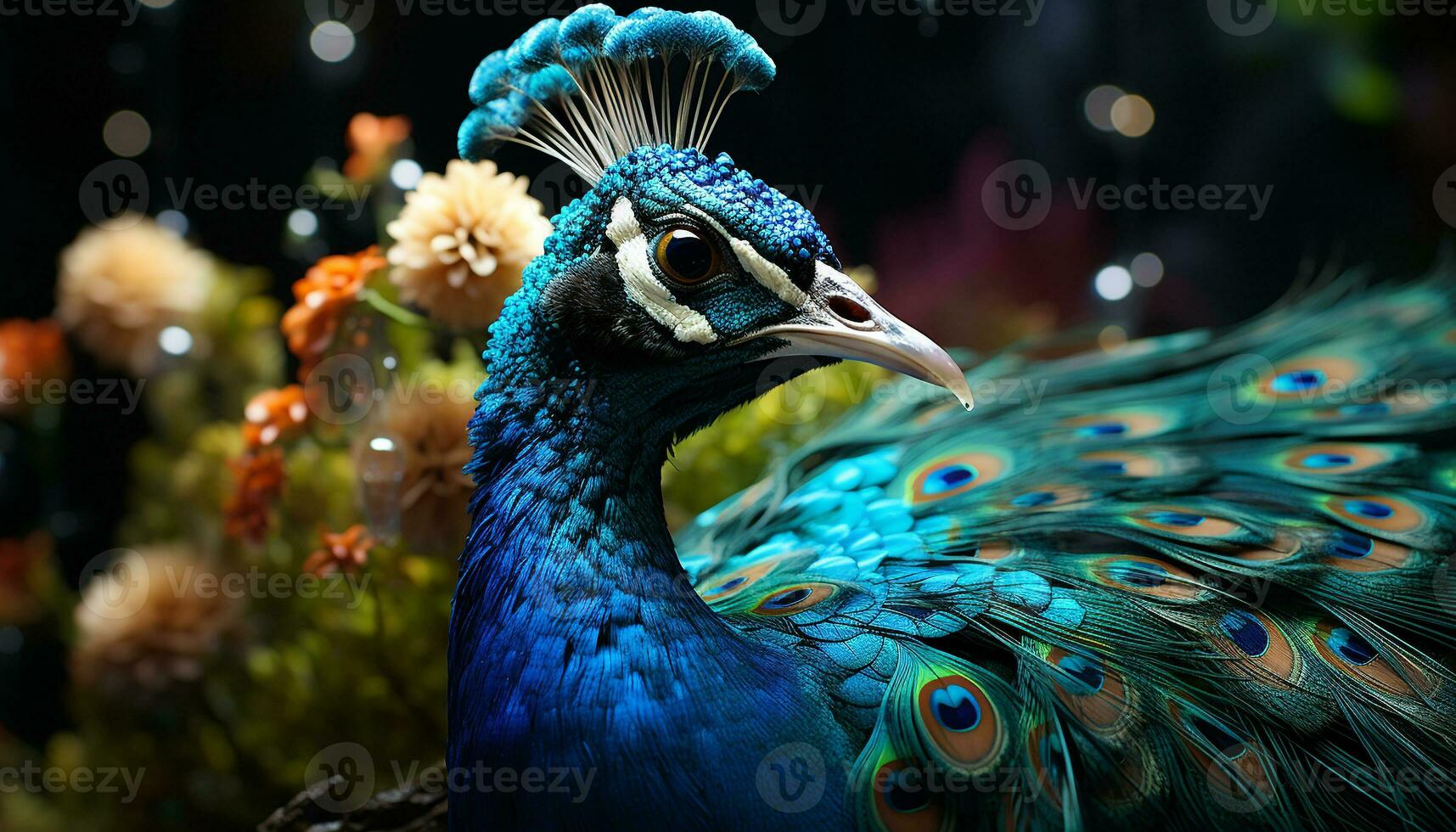 le paon vibrant couleurs vitrine la nature élégance et beauté généré par ai photo