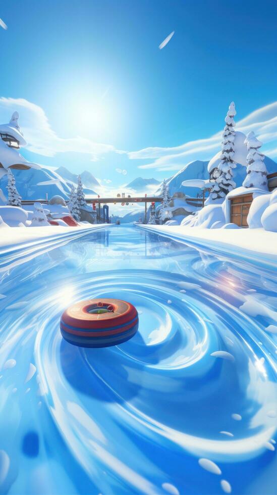 curling. stratégique gameplay sur nappe la glace photo
