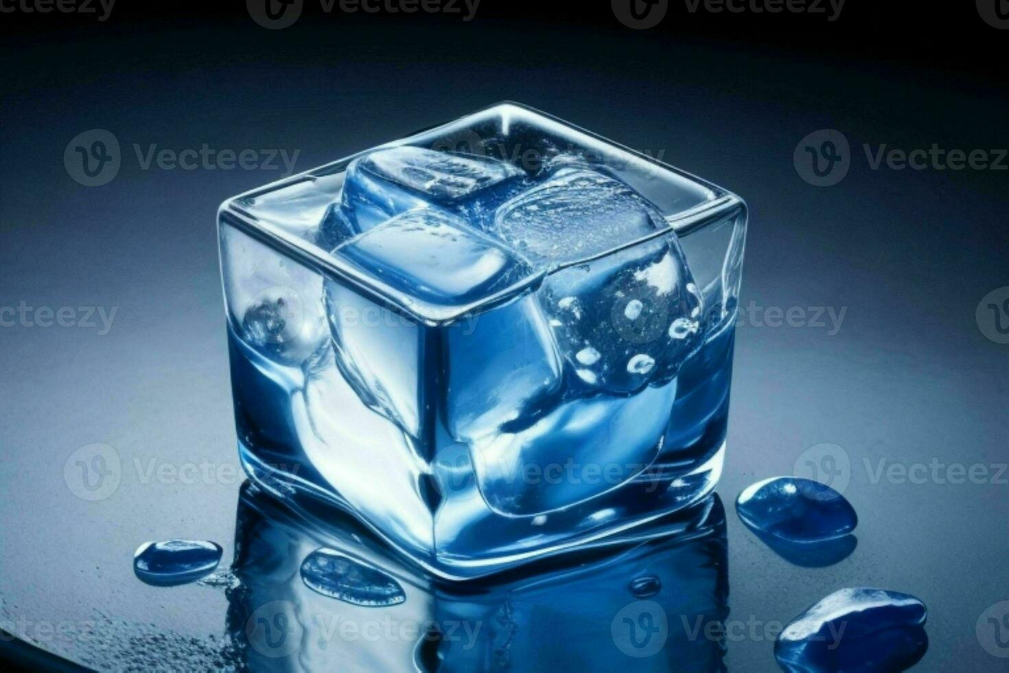 la glace cubes. ai génératif pro photo