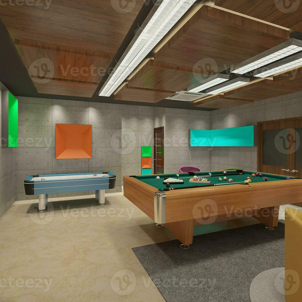 création une relaxation havre Bureau jouer zone intérieur conception pour employé bien étant 3d le rendu photo