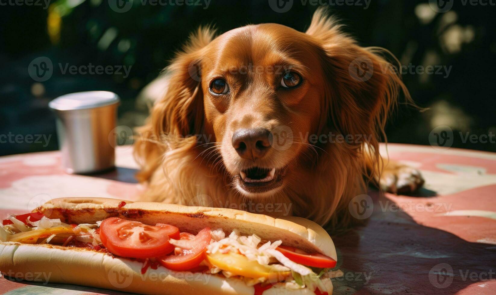 malicieux chien pris dans le loi. établi avec ai photo