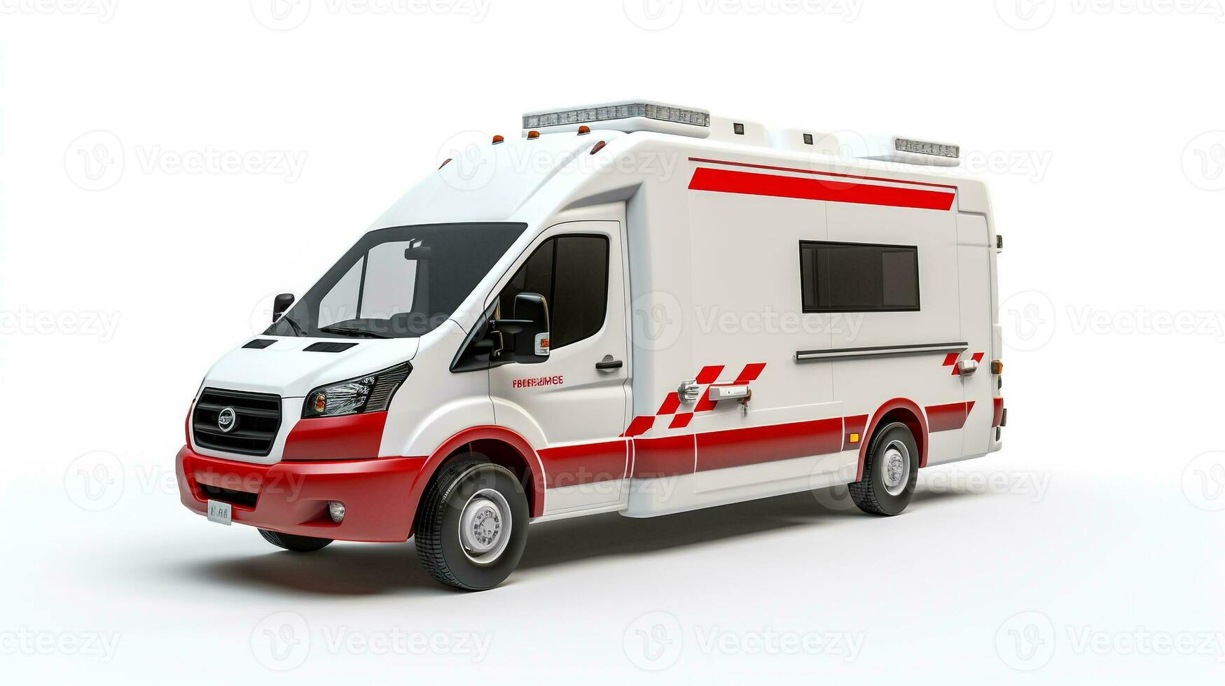 affichage une 3d miniature ambulance. génératif ai photo