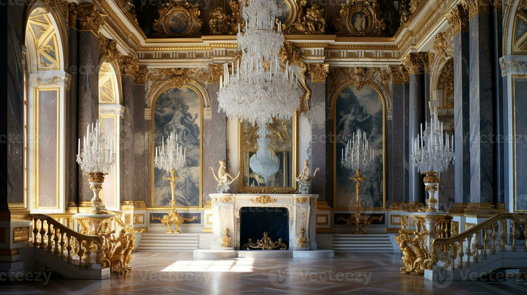 photo de le pièce avec le intérieur conception de le palais de Versailles, France. génératif ai