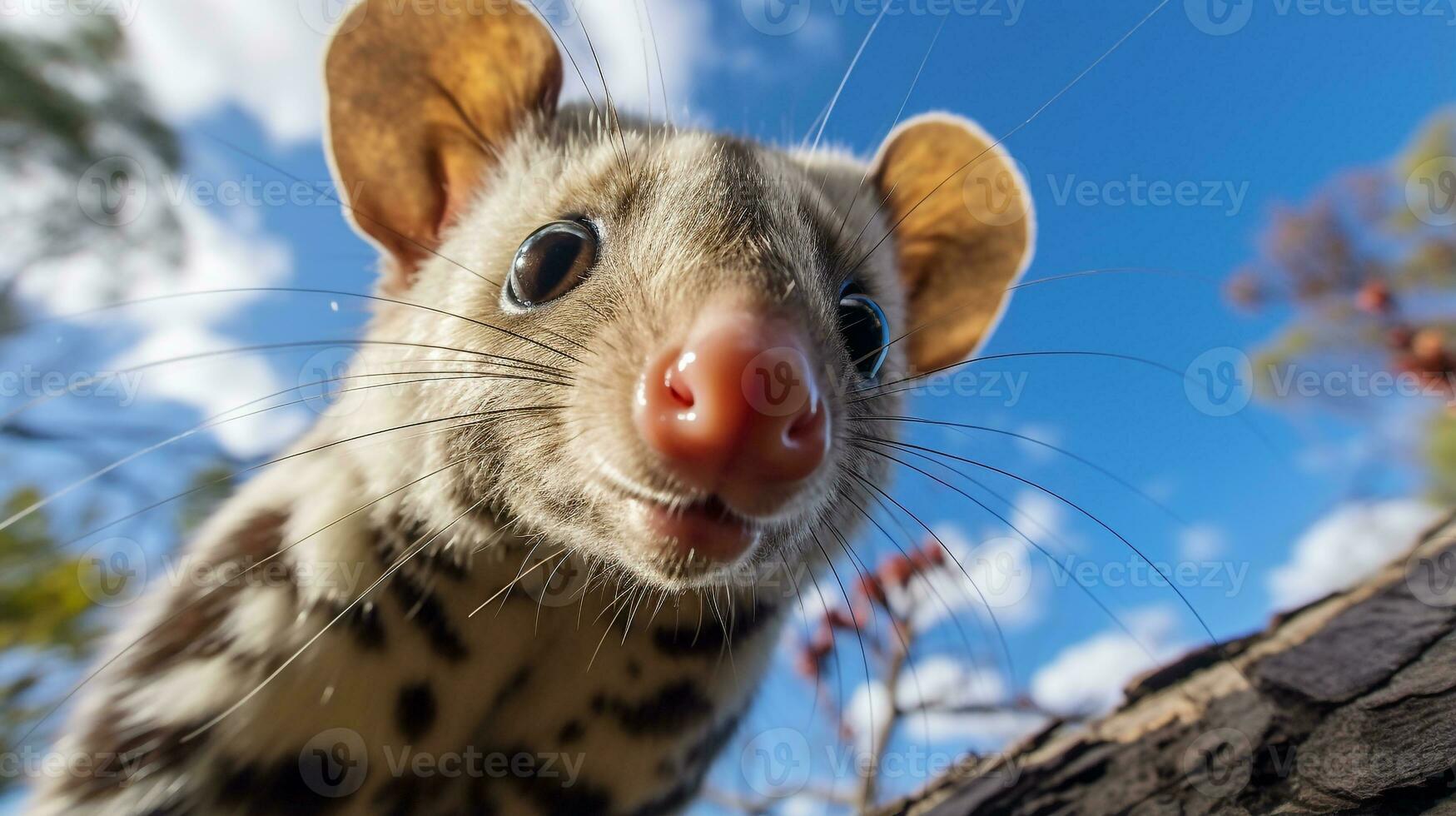 photo de une quoll en dessous de bleu ciel. génératif ai