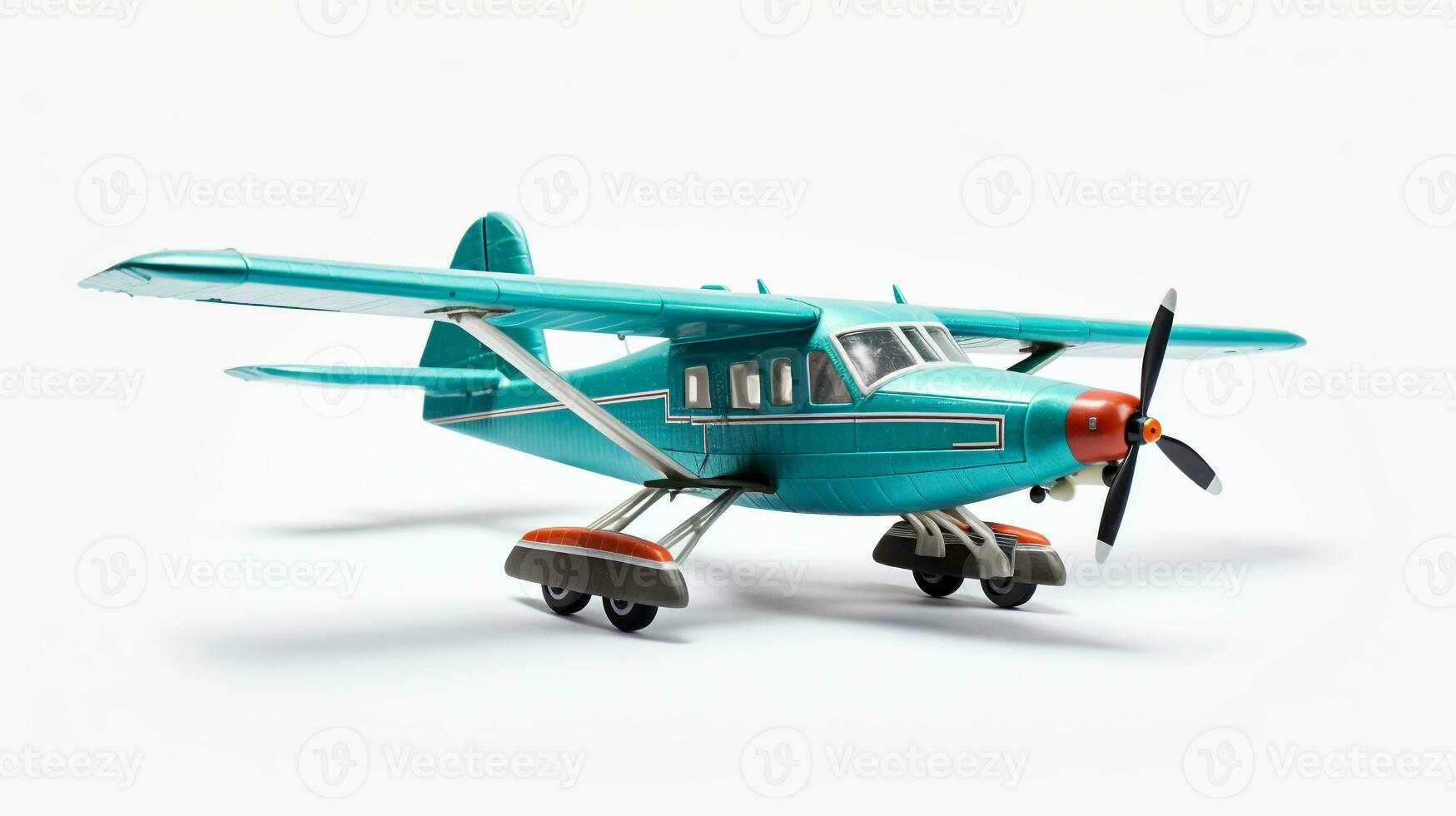 affichage une 3d miniature amphibie avion. génératif ai photo