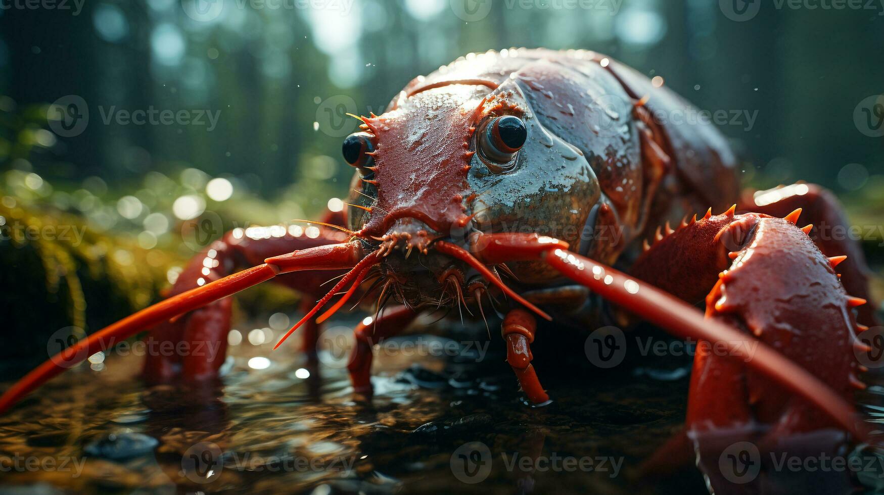 fermer photo de une yabby à la recherche tout direction. génératif ai